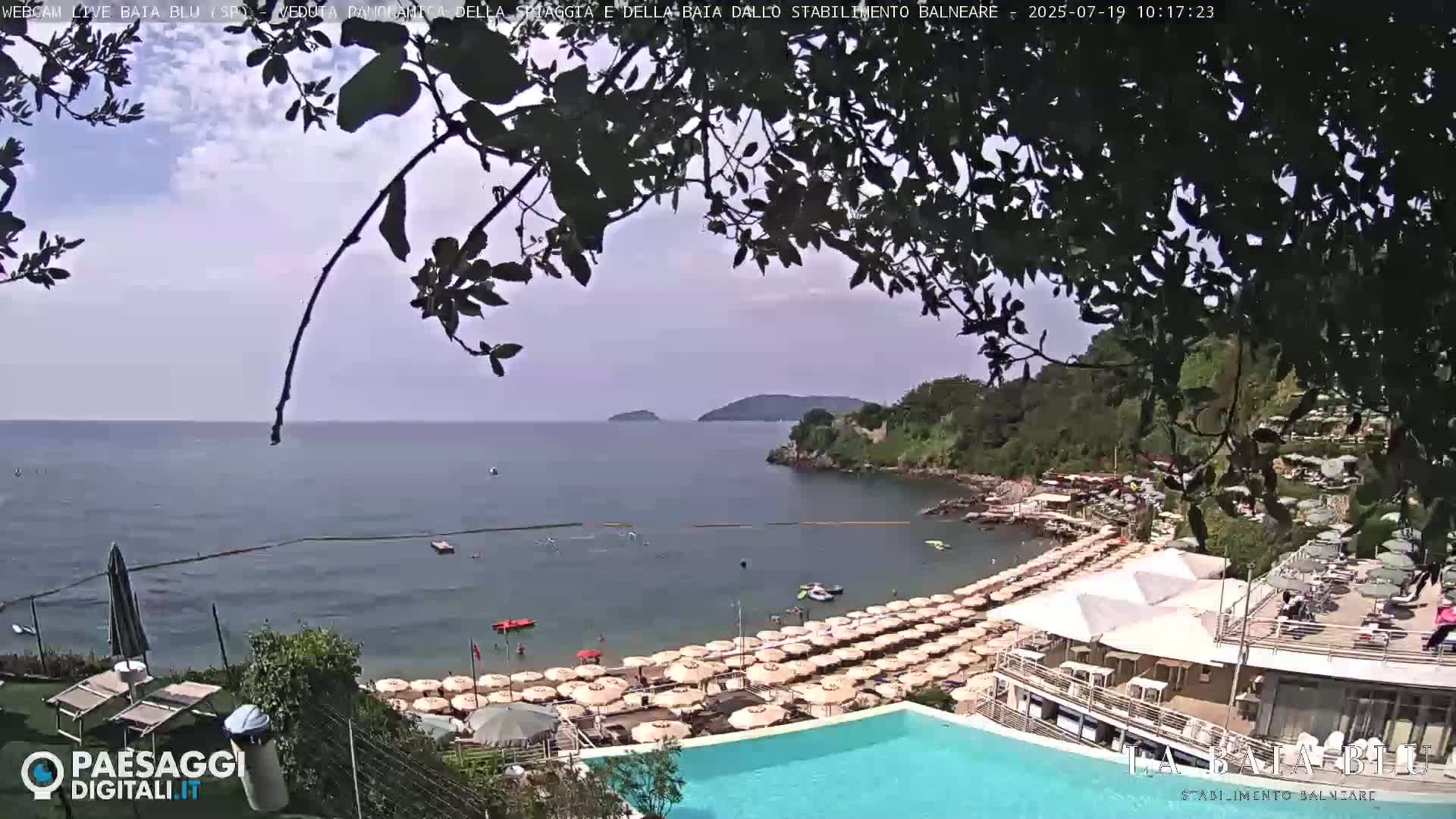 Baia Blu Beach live Cam - La Spezia, Liguria, Italy