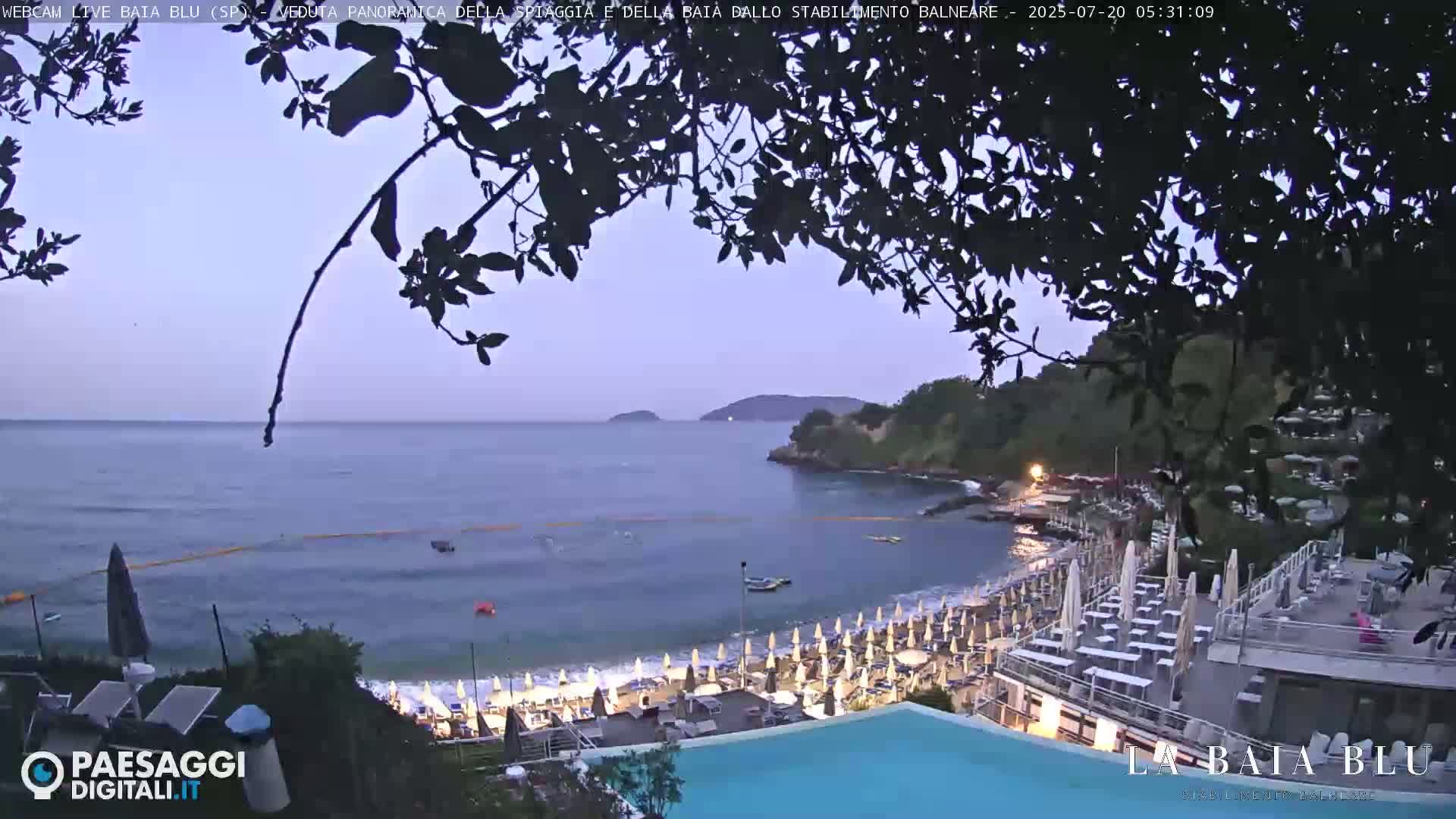 Baia Blu Beach live Cam - La Spezia, Liguria, Italy