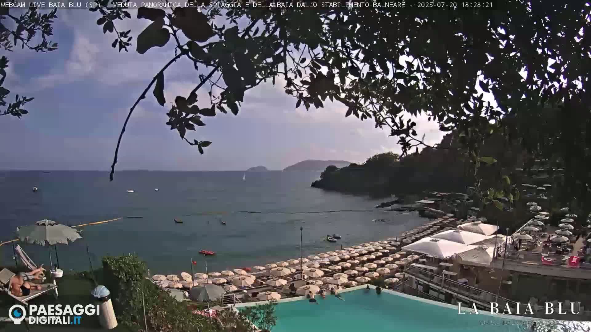 Baia Blu Beach live Cam - La Spezia, Liguria, Italy