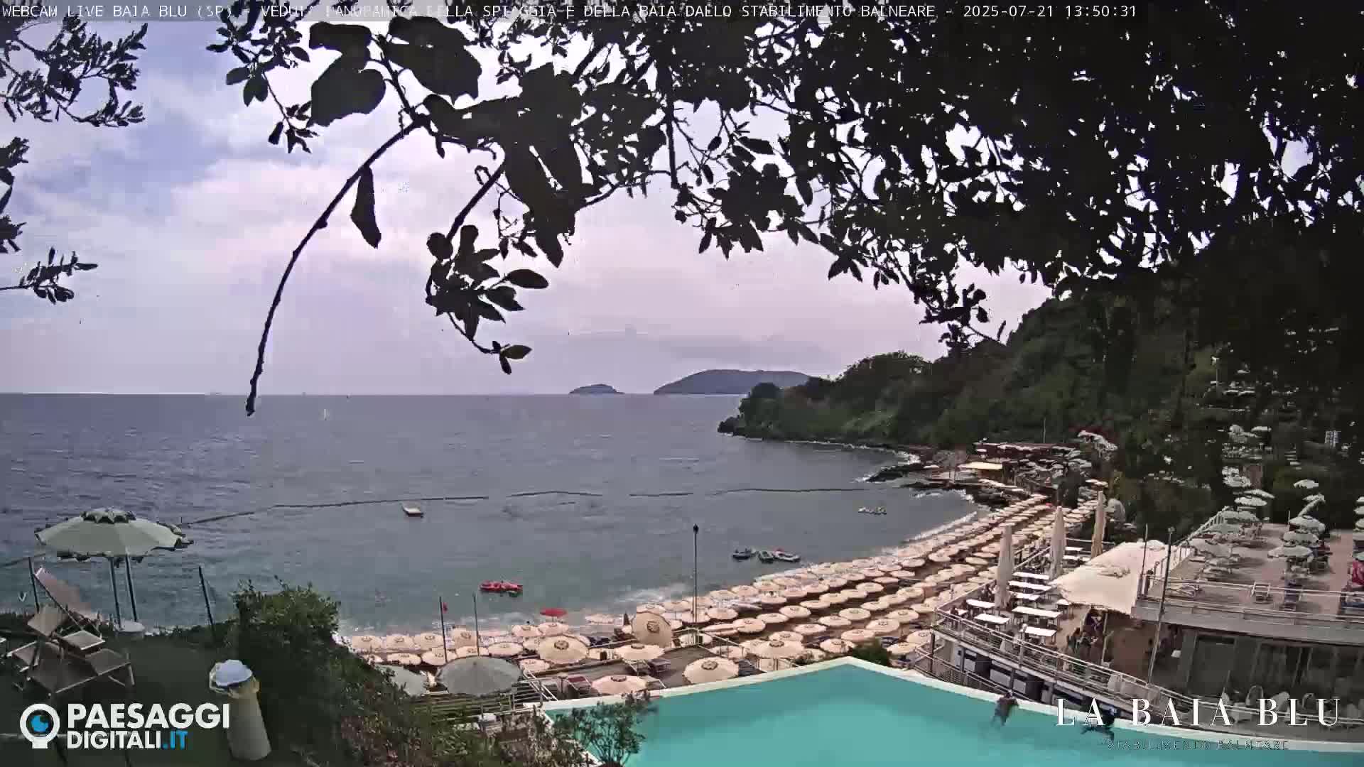 Baia Blu Beach live Cam - La Spezia, Liguria, Italy