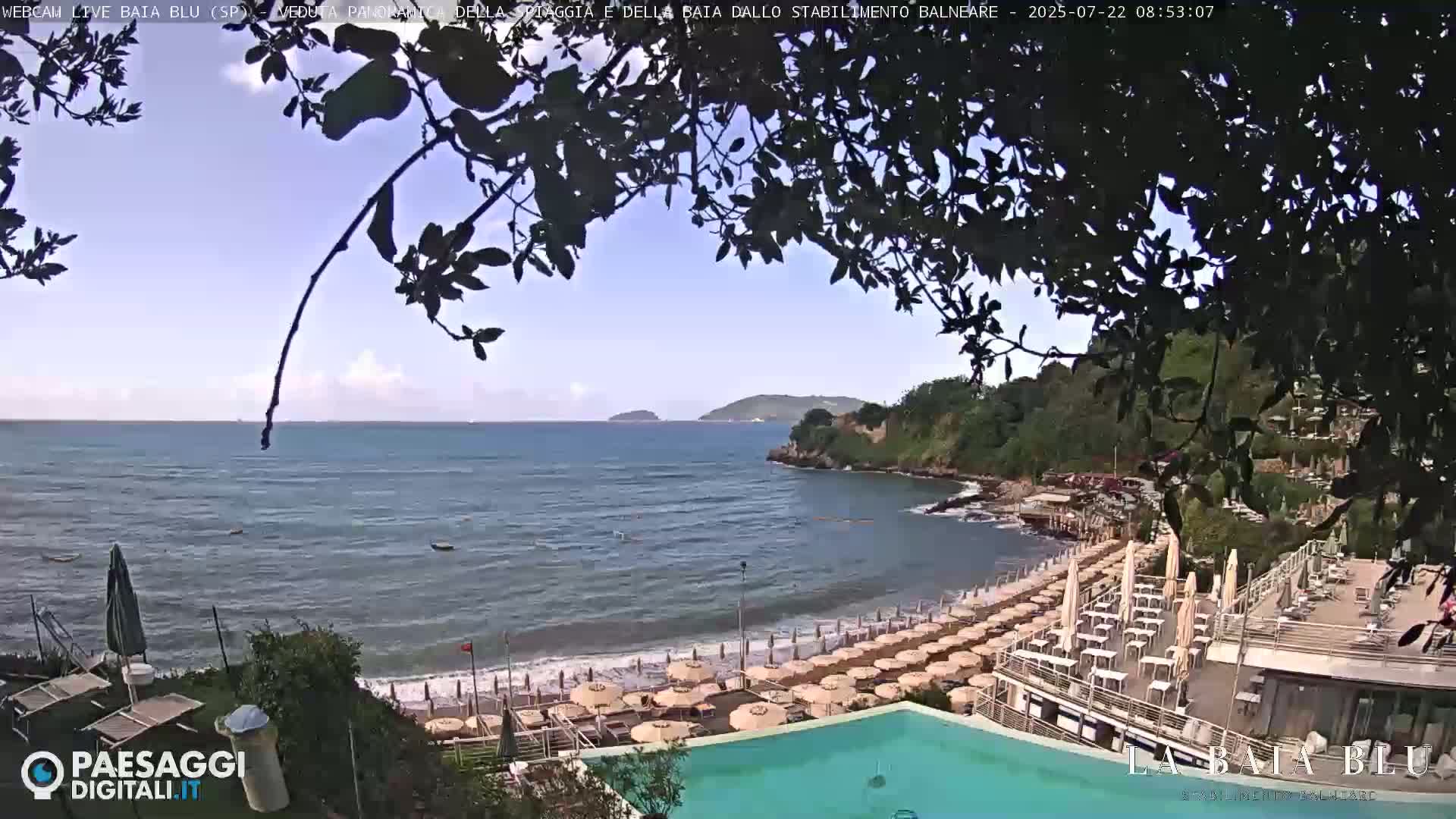 Baia Blu Beach live Cam - La Spezia, Liguria, Italy