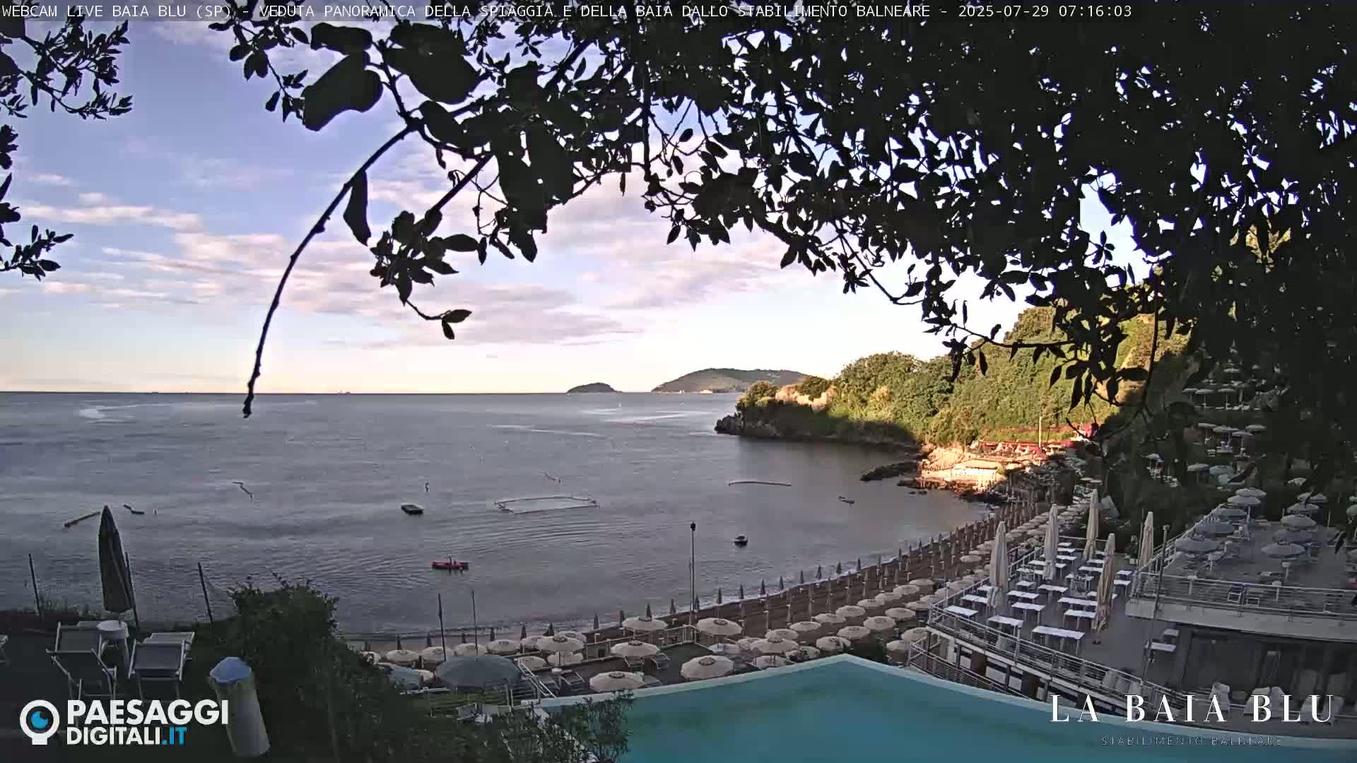 Baia Blu Beach live Cam - La Spezia, Liguria, Italy