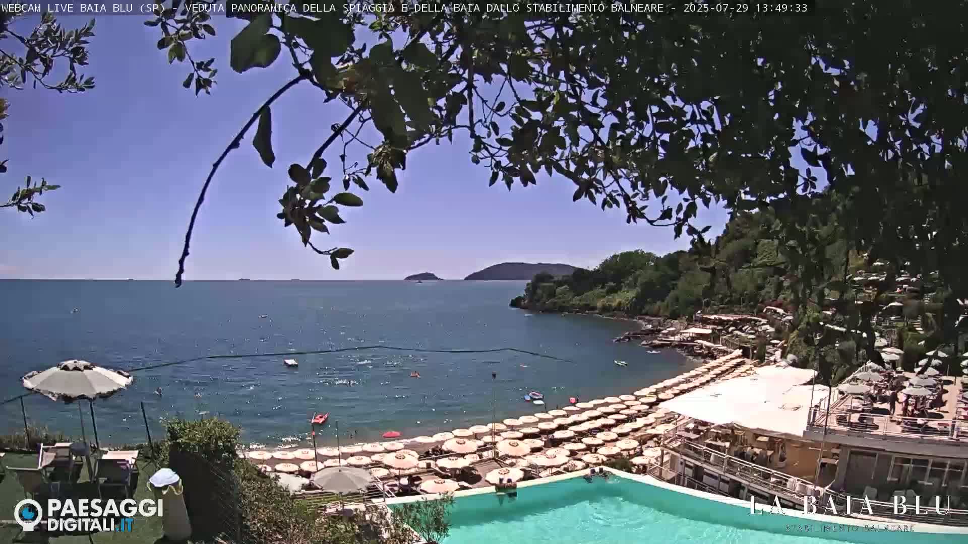 Baia Blu Beach live Cam - La Spezia, Liguria, Italy