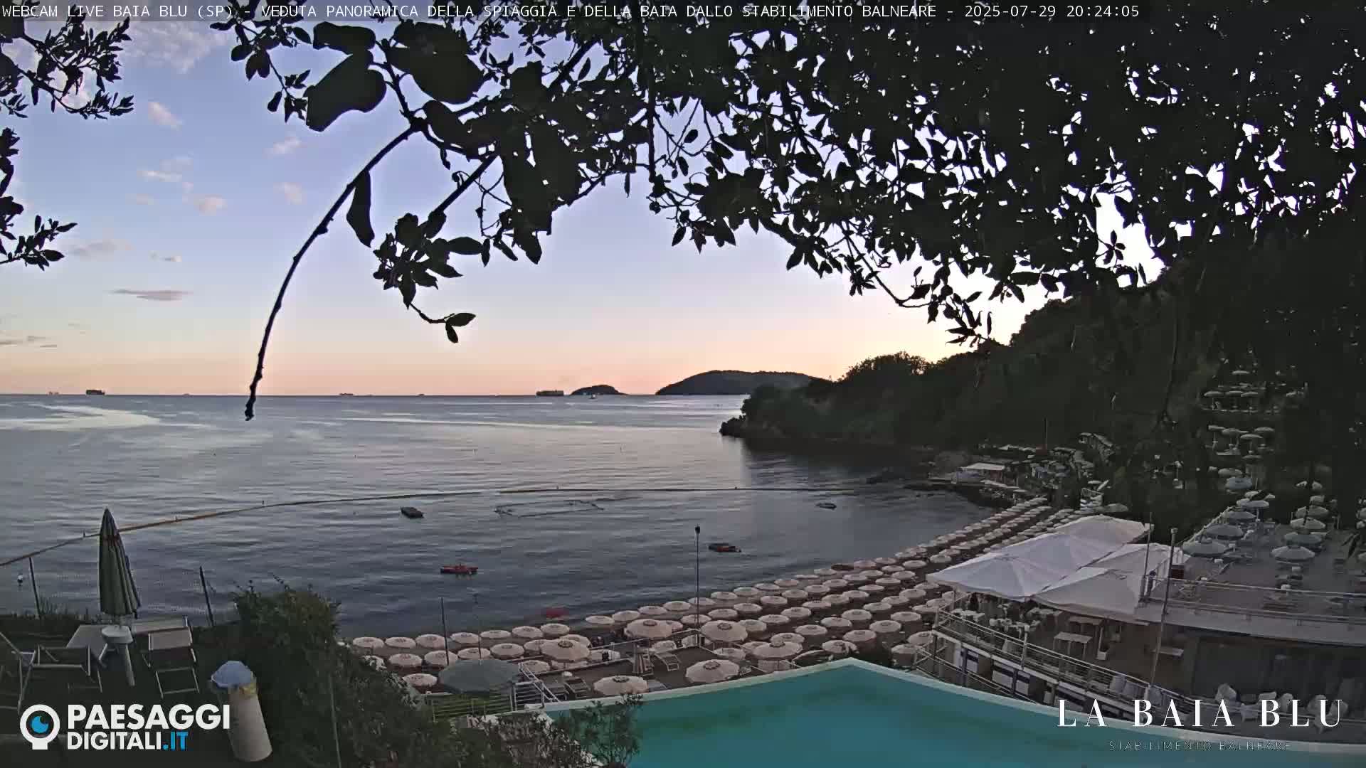 Baia Blu Beach live Cam - La Spezia, Liguria, Italy