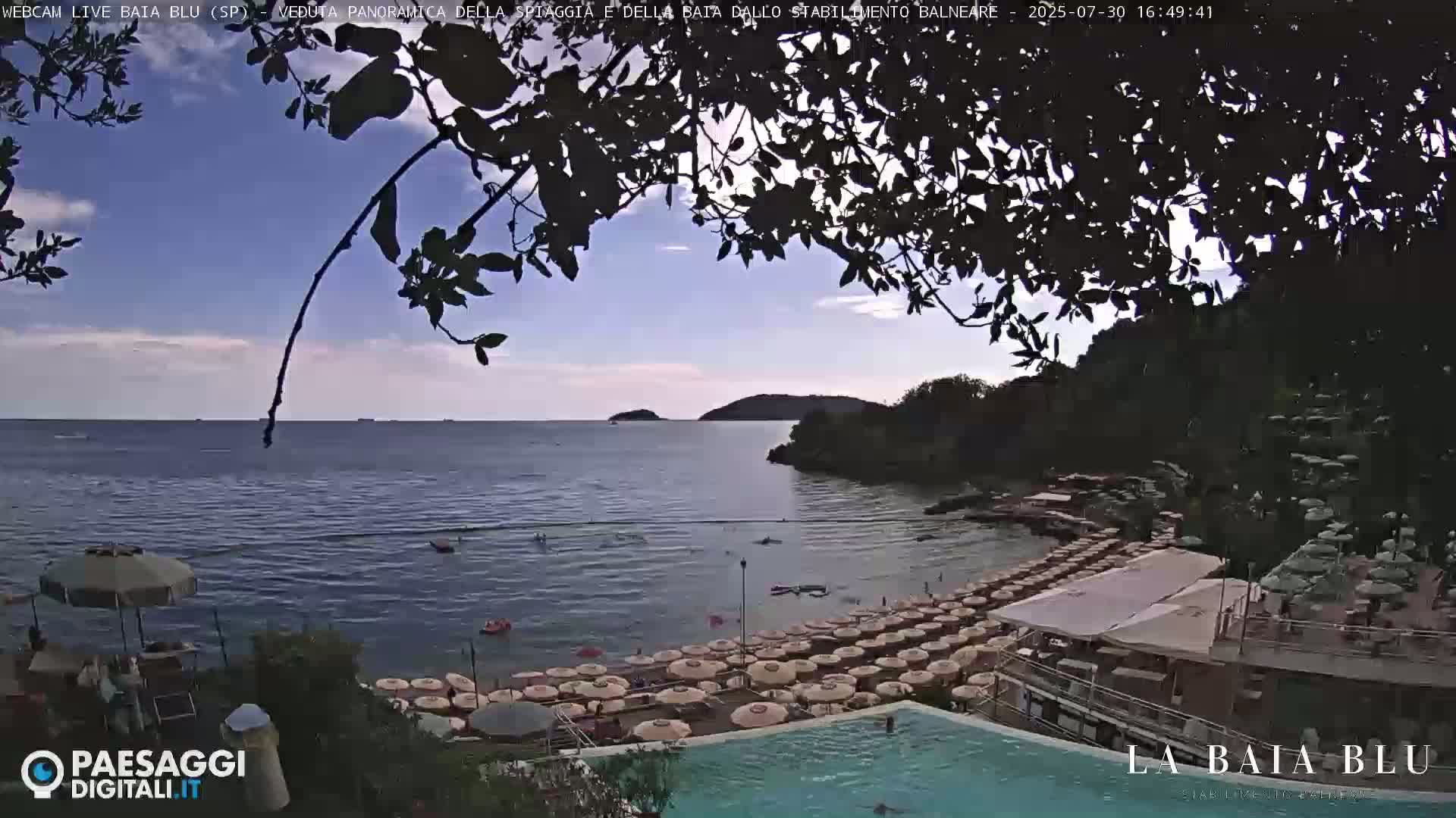 Baia Blu Beach live Cam - La Spezia, Liguria, Italy