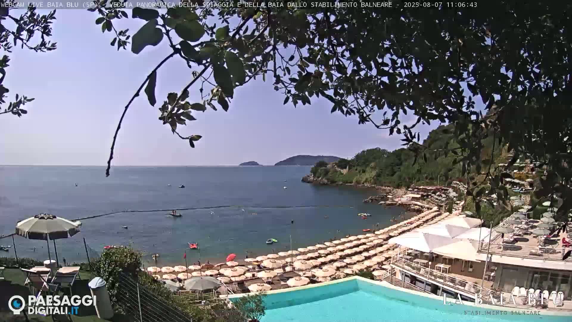 Baia Blu Beach live Cam - La Spezia, Liguria, Italy