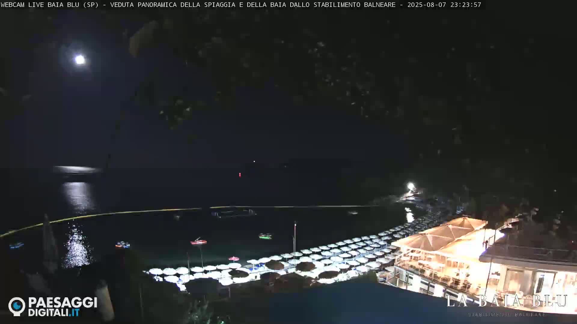 Baia Blu Beach live Cam - La Spezia, Liguria, Italy
