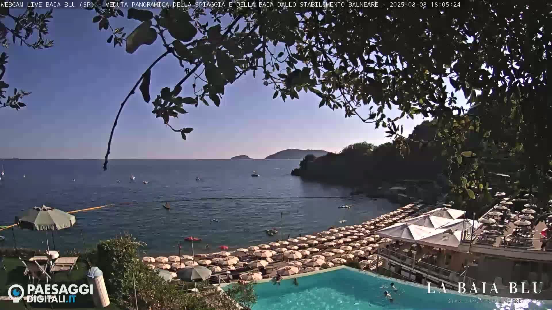 Baia Blu Beach live Cam - La Spezia, Liguria, Italy