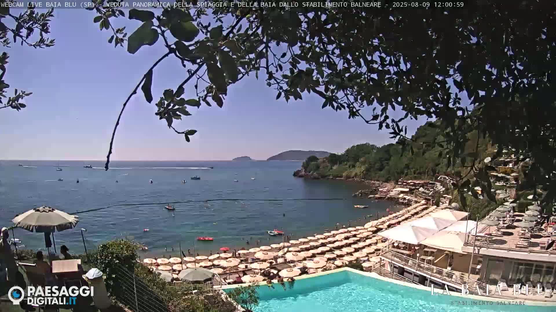 Baia Blu Beach live Cam - La Spezia, Liguria, Italy