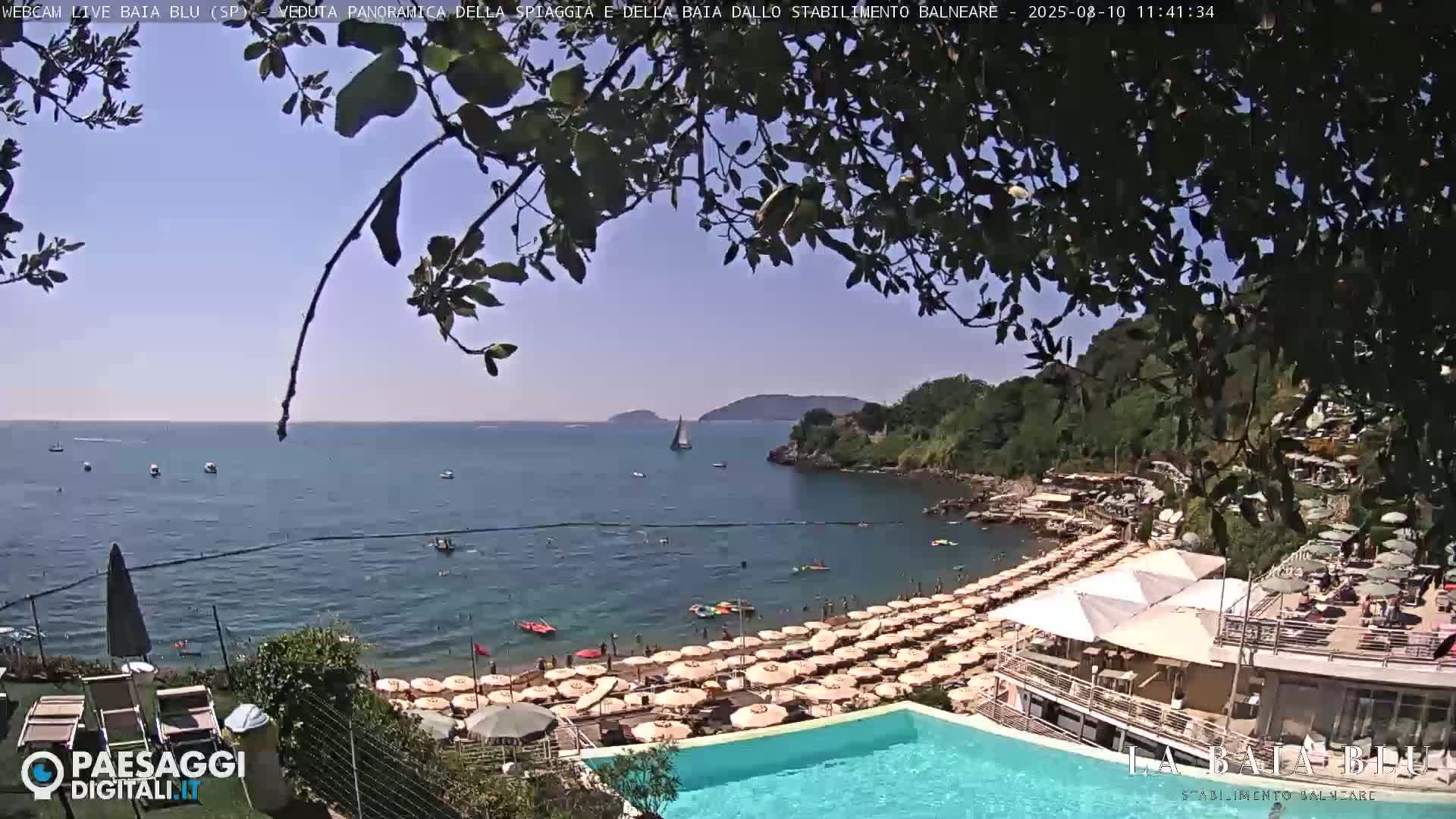 Baia Blu Beach live Cam - La Spezia, Liguria, Italy