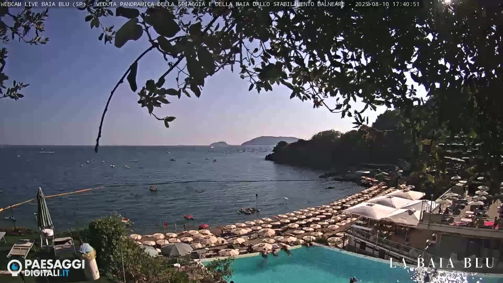 Baia Blu Beach live Cam - La Spezia, Liguria, Italy