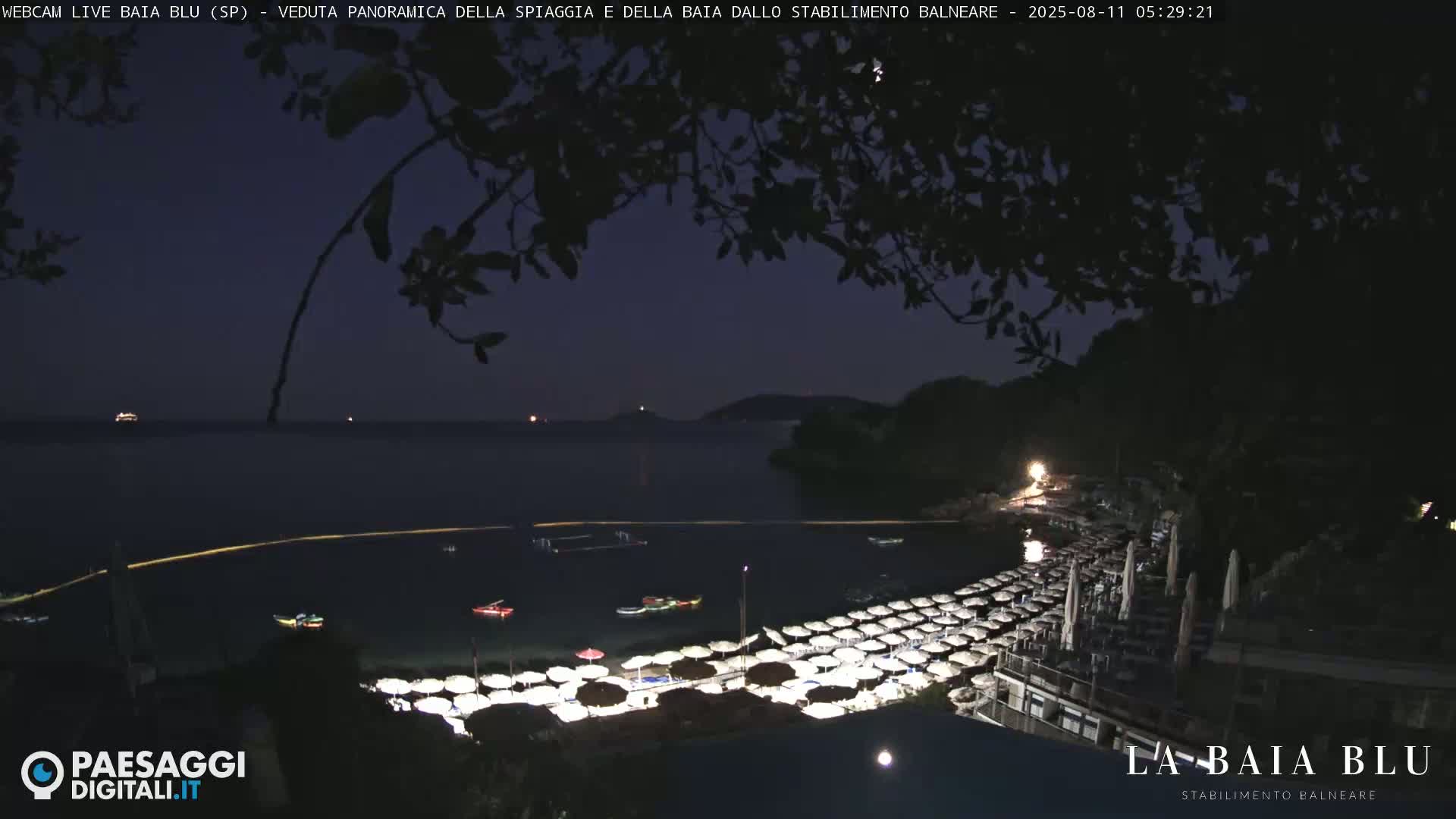 Baia Blu Beach live Cam - La Spezia, Liguria, Italy