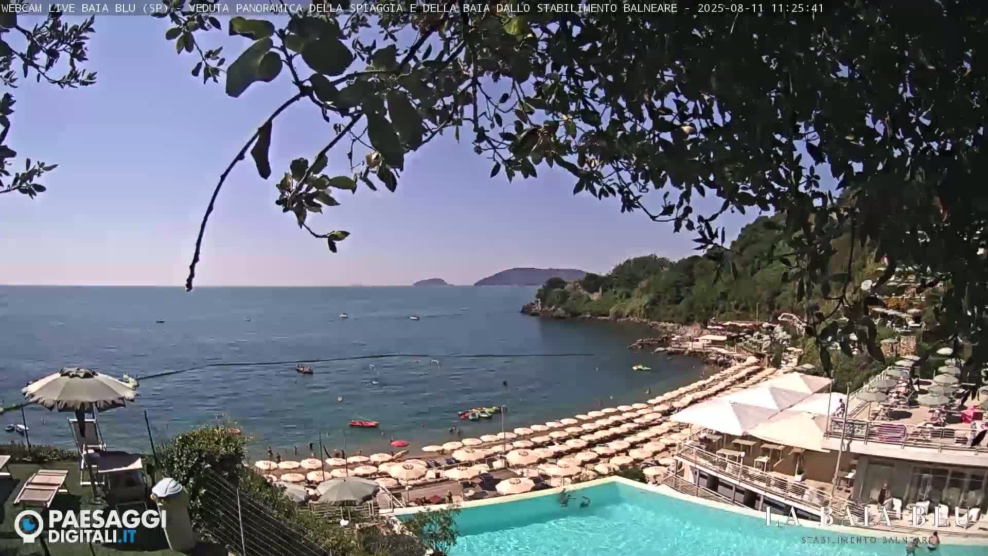 Baia Blu Beach live Cam - La Spezia, Liguria, Italy