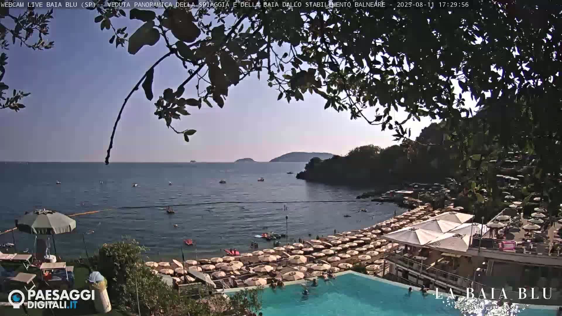 Baia Blu Beach live Cam - La Spezia, Liguria, Italy