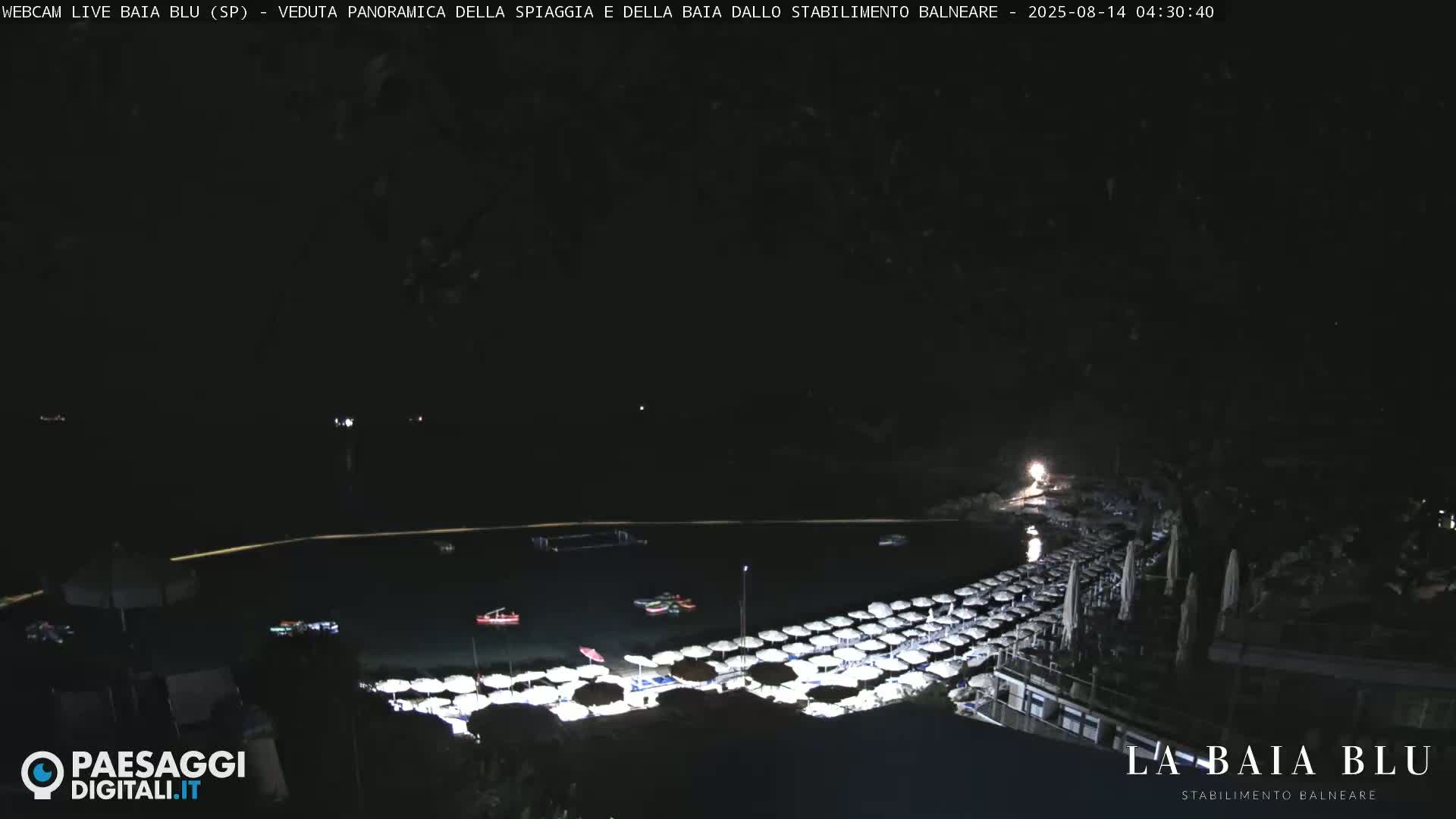 Baia Blu Beach live Cam - La Spezia, Liguria, Italy