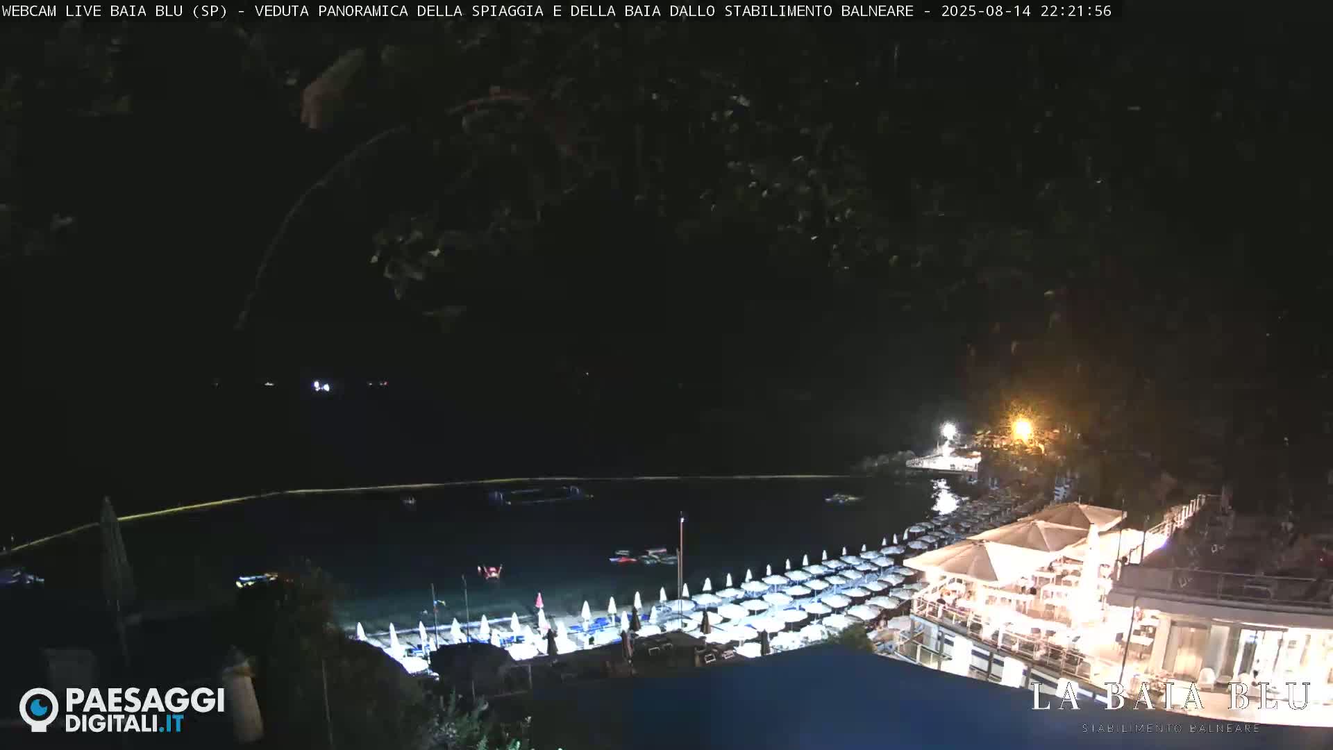 Baia Blu Beach live Cam - La Spezia, Liguria, Italy