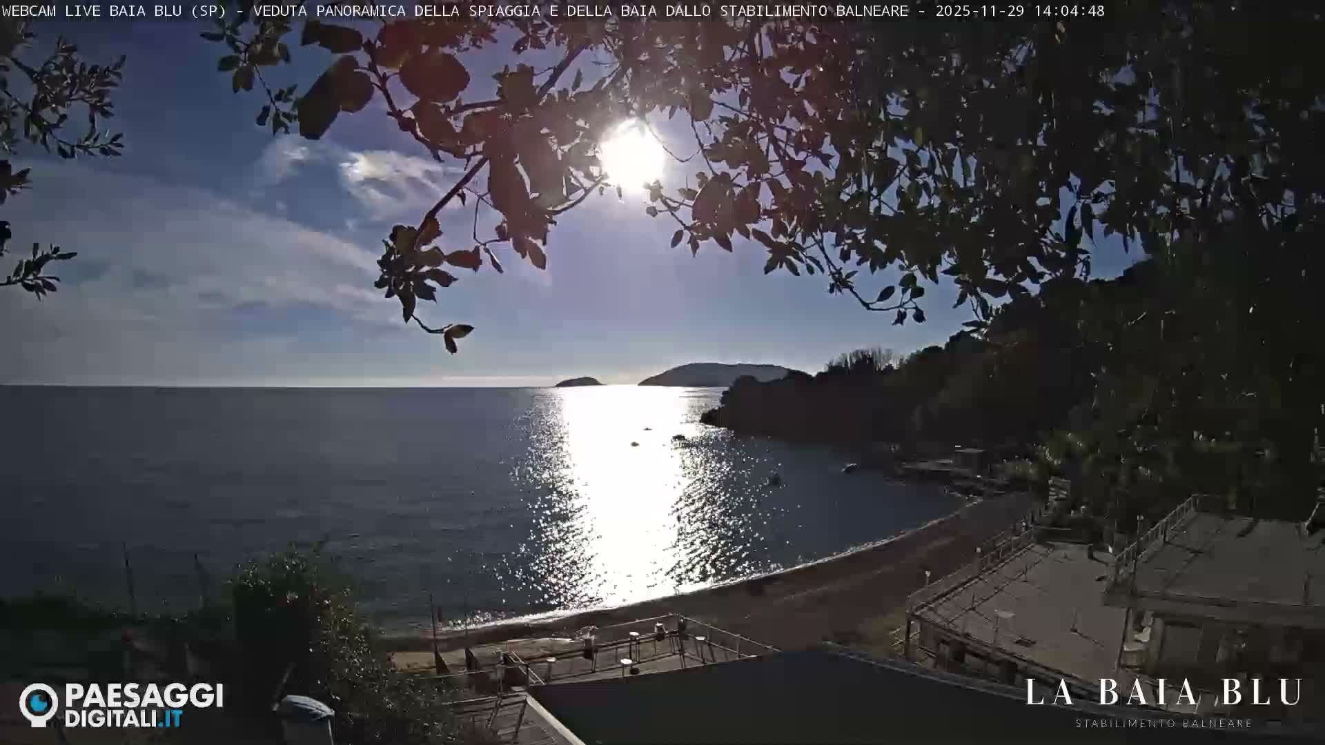 Baia Blu Beach live Cam - La Spezia, Liguria, Italy