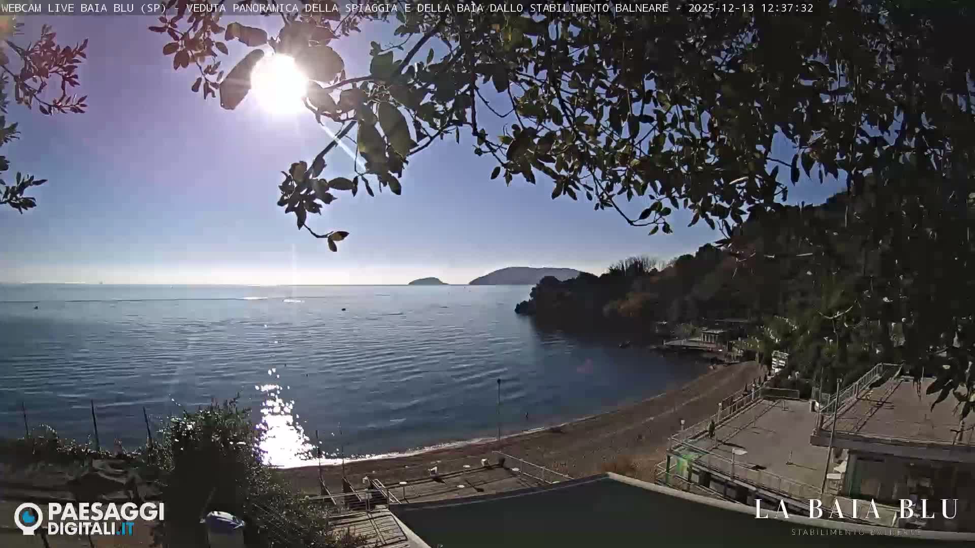 Baia Blu Beach live Cam - La Spezia, Liguria, Italy