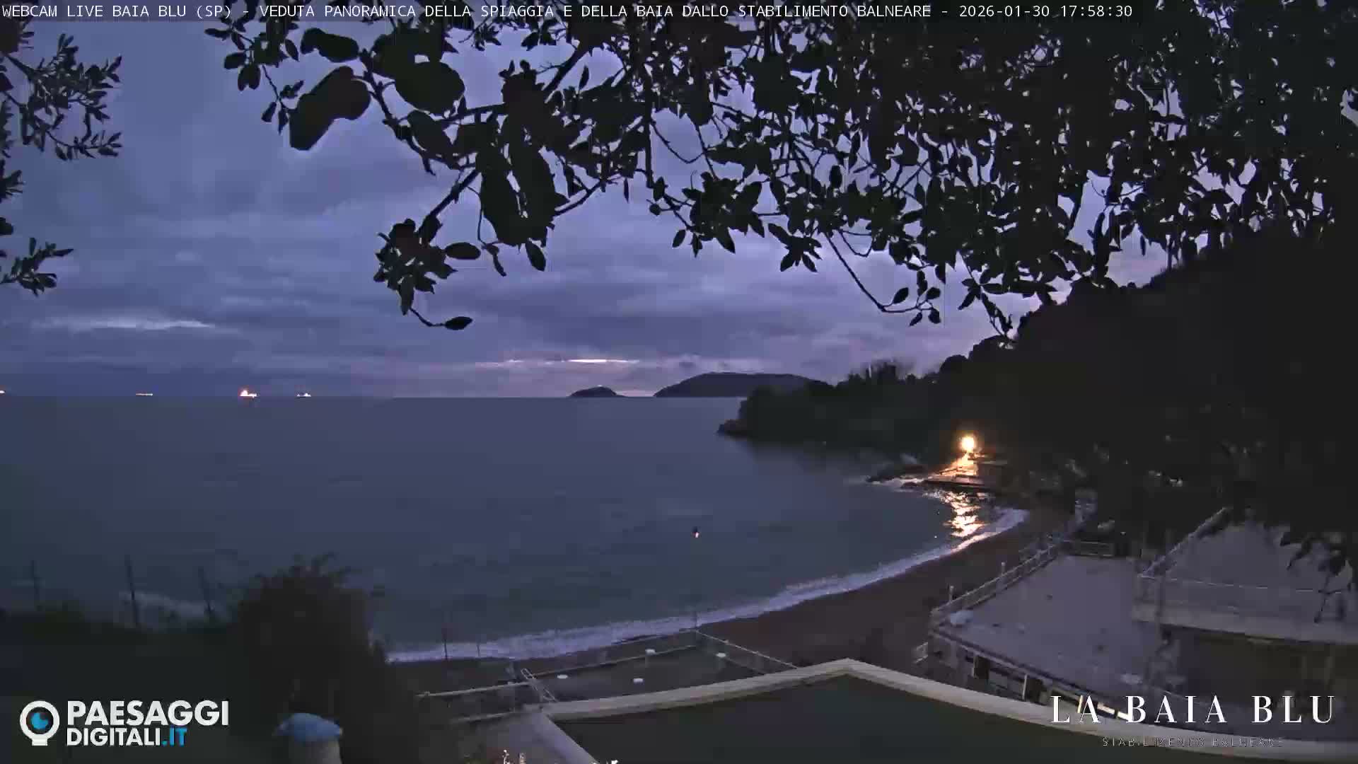 Baia Blu Beach live Cam - La Spezia, Liguria, Italy