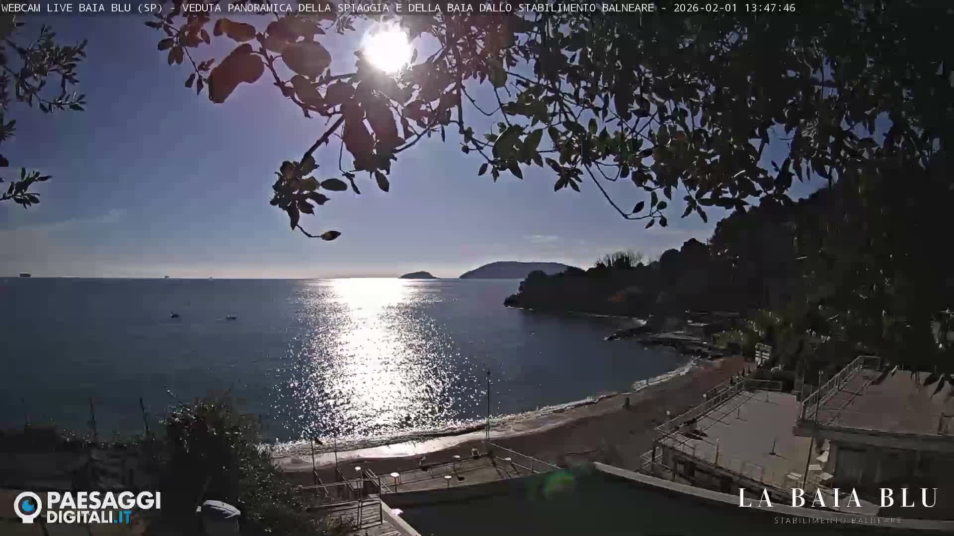 Baia Blu Beach live Cam - La Spezia, Liguria, Italy