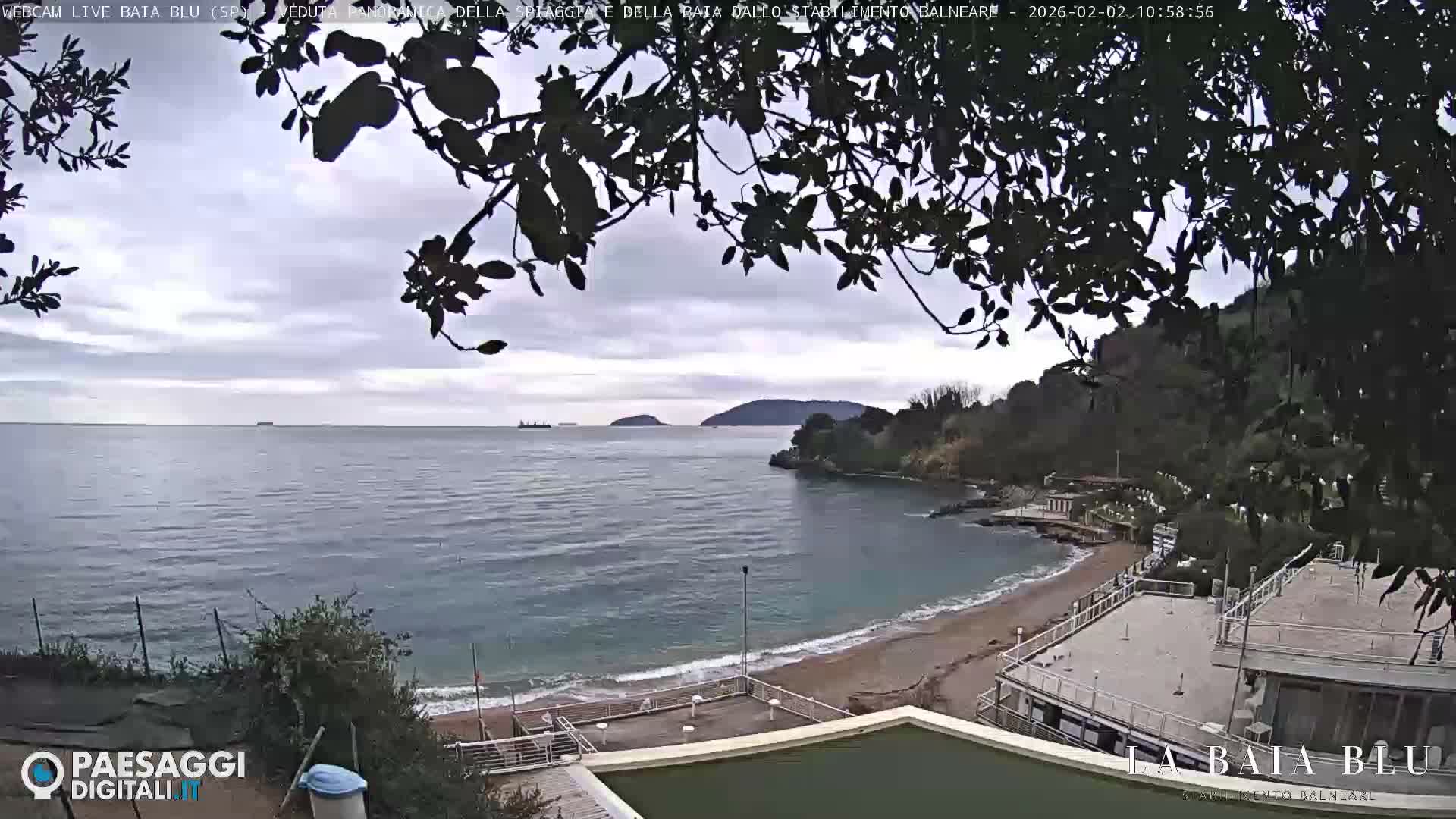 Baia Blu Beach live Cam - La Spezia, Liguria, Italy