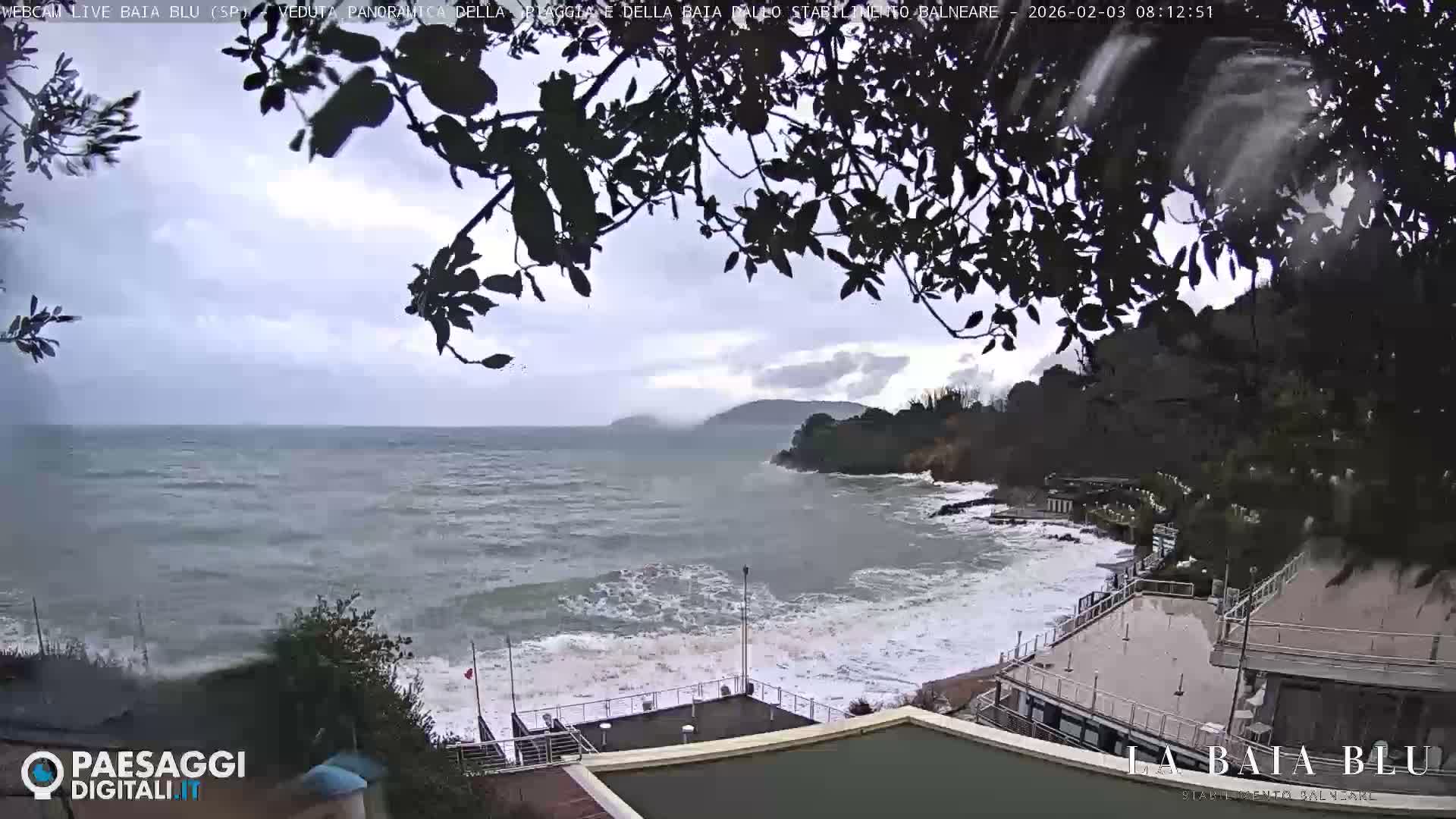 Baia Blu Beach live Cam - La Spezia, Liguria, Italy