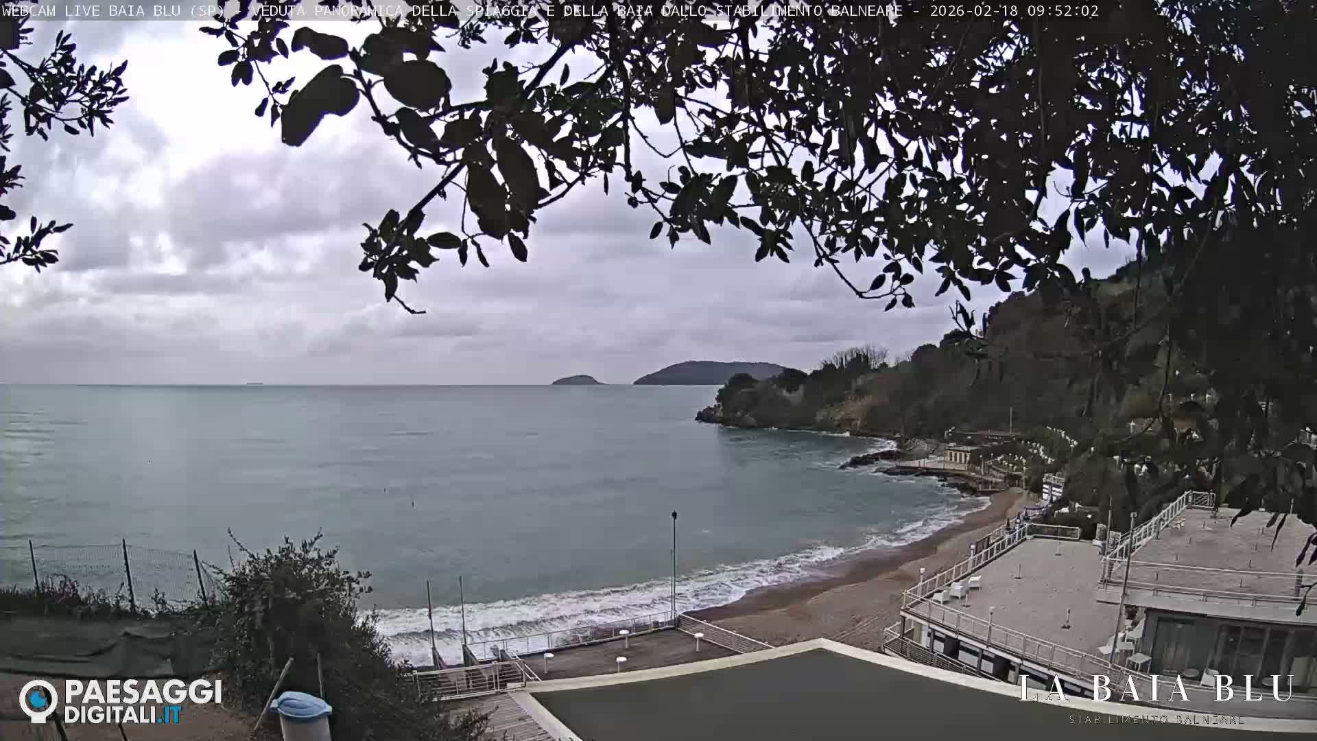 Baia Blu Beach live Cam - La Spezia, Liguria, Italy