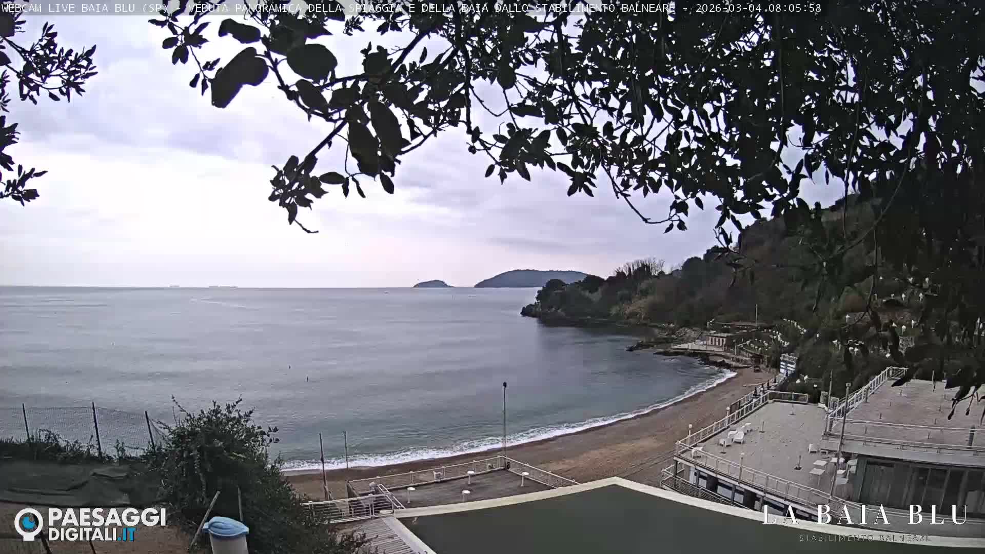 Baia Blu Beach live Cam - La Spezia, Liguria, Italy