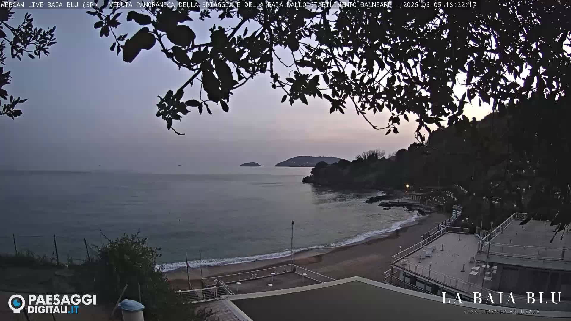Baia Blu Beach live Cam - La Spezia, Liguria, Italy