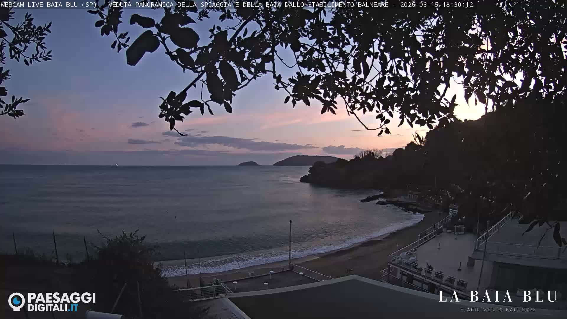Baia Blu Beach live Cam - La Spezia, Liguria, Italy