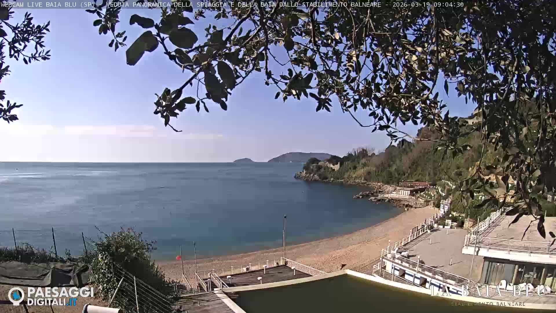 Baia Blu Beach live Cam - La Spezia, Liguria, Italy