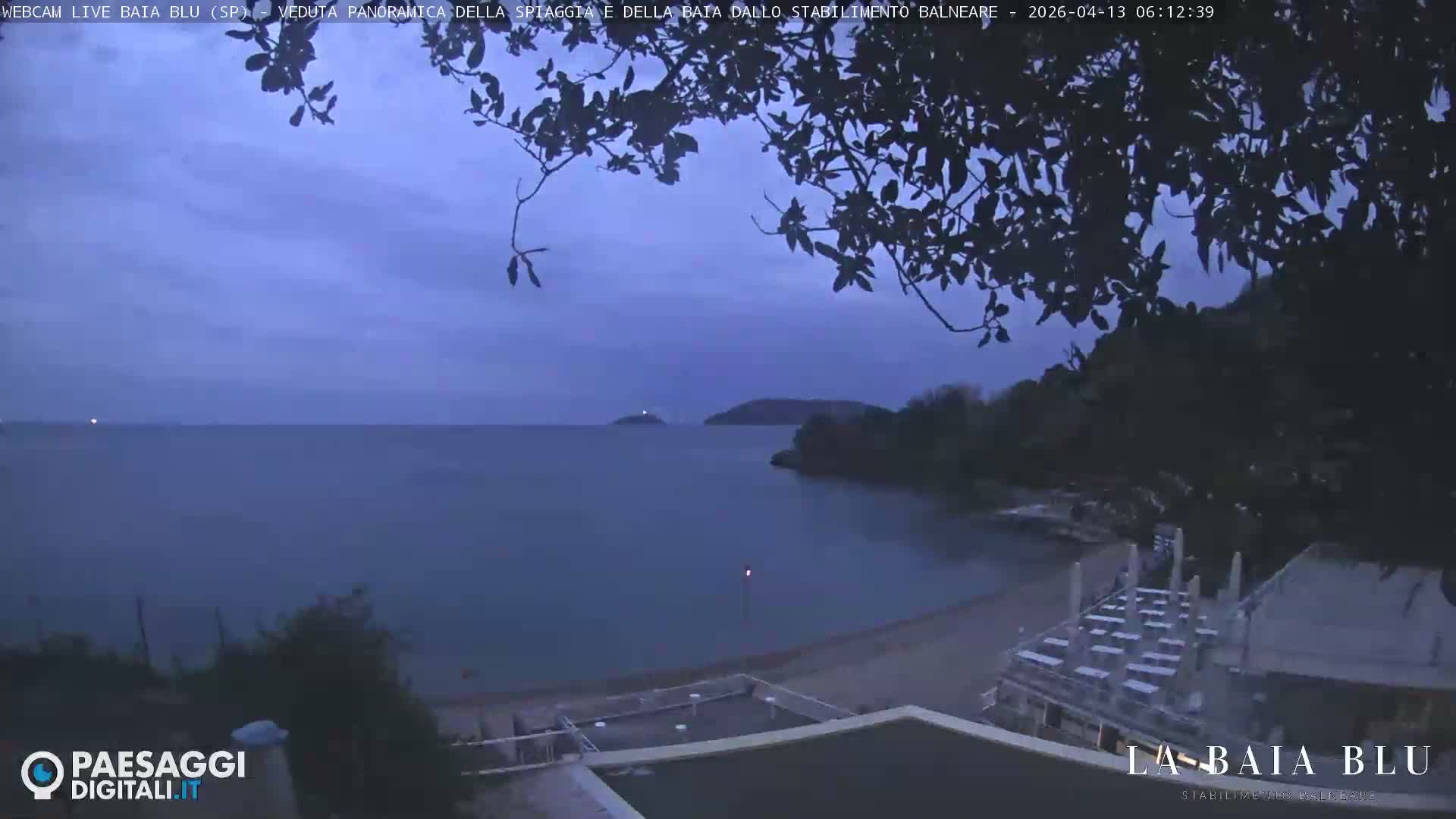 Baia Blu Beach live Cam - La Spezia, Liguria, Italy