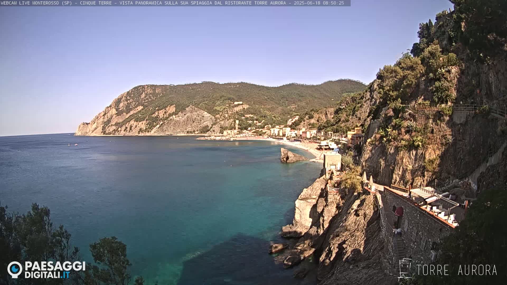 Cinque Terre Natural Park Monterosso Live Cam - La Spezia, Liguria, Italy