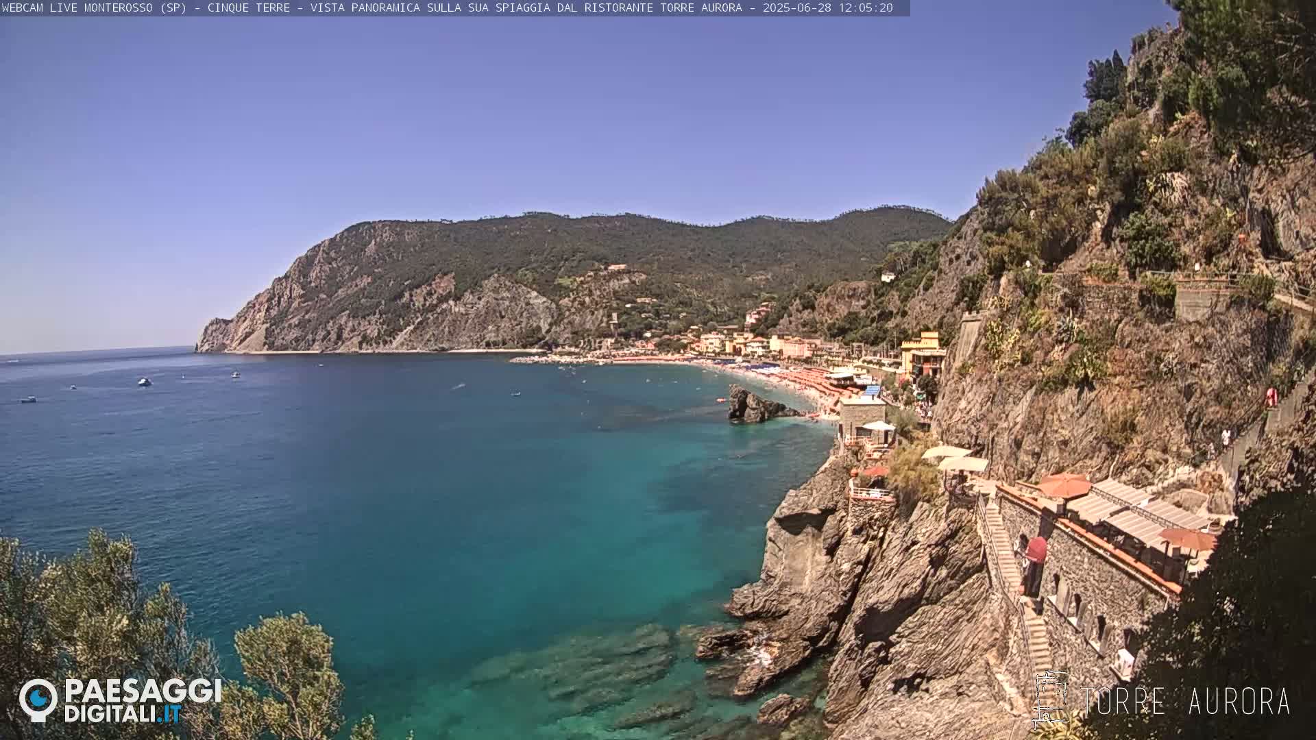 Cinque Terre Natural Park Monterosso Live Cam - La Spezia, Liguria, Italy