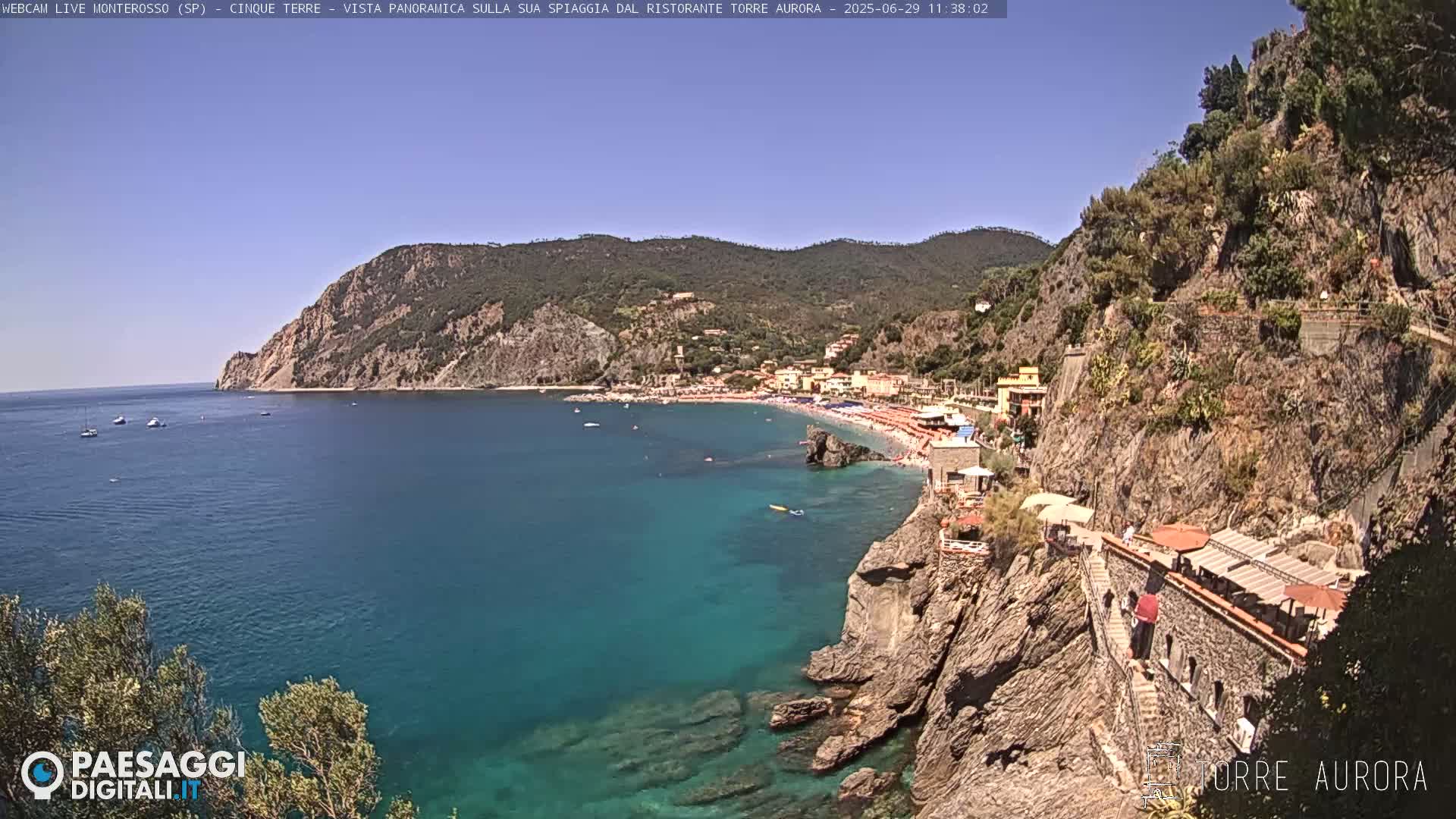 Cinque Terre Natural Park Monterosso Live Cam - La Spezia, Liguria, Italy