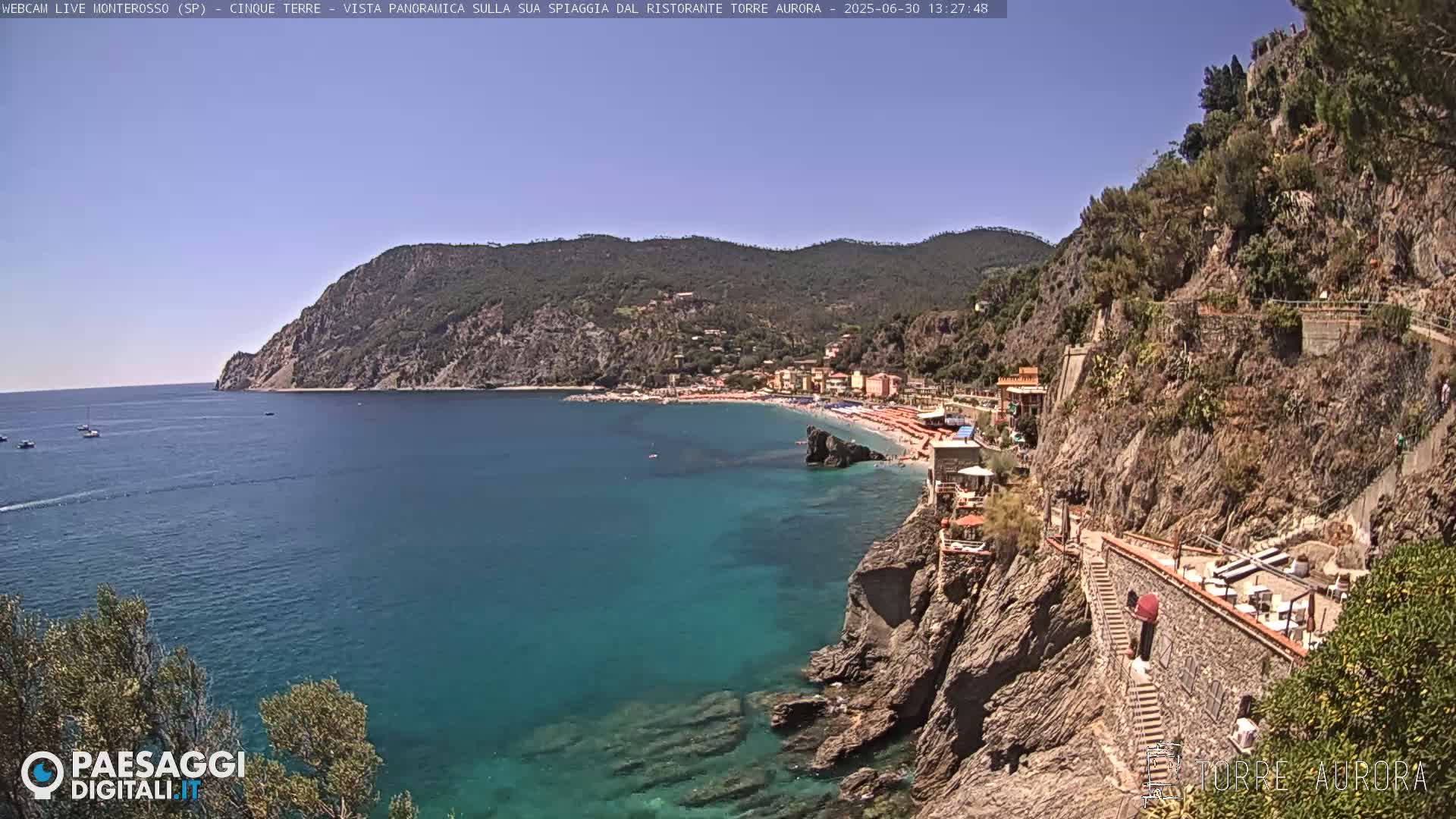 Cinque Terre Natural Park Monterosso Live Cam - La Spezia, Liguria, Italy