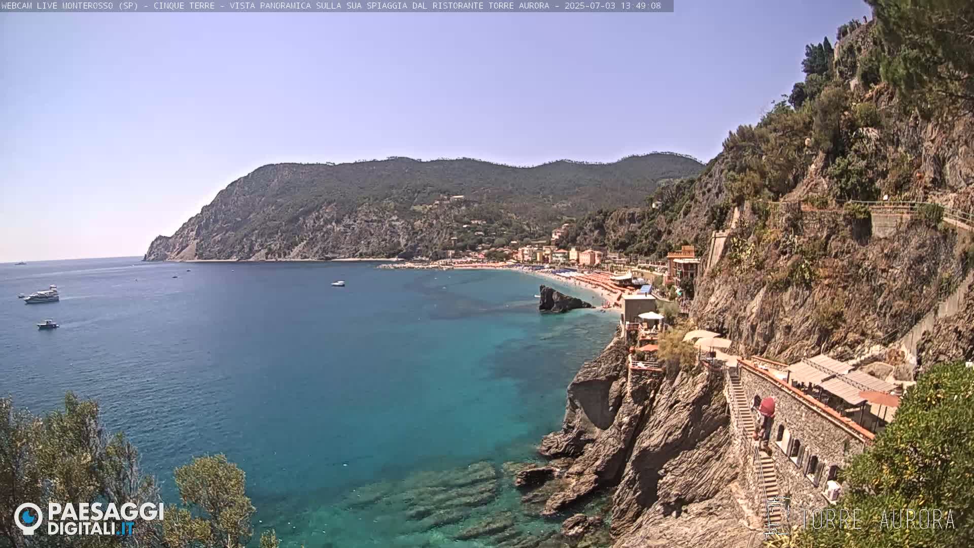 Cinque Terre Natural Park Monterosso Live Cam - La Spezia, Liguria, Italy