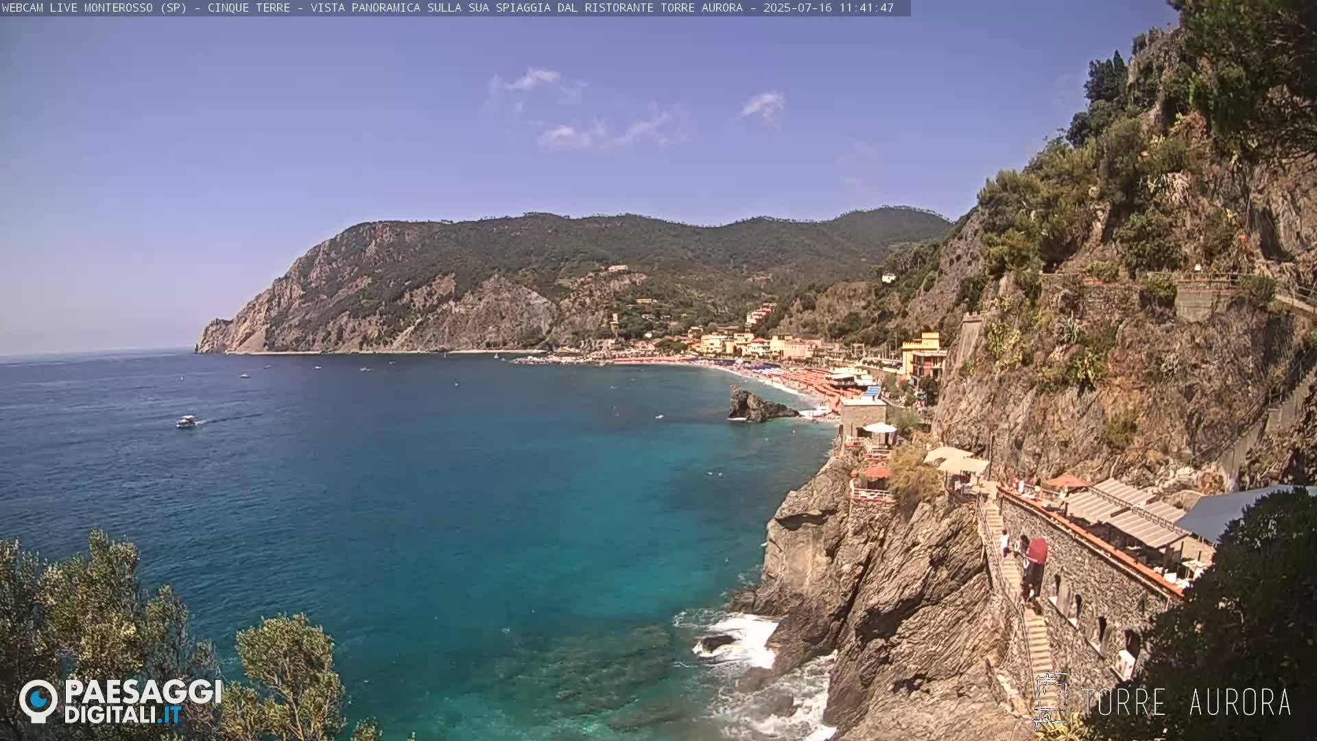Cinque Terre Natural Park Monterosso Live Cam - La Spezia, Liguria, Italy
