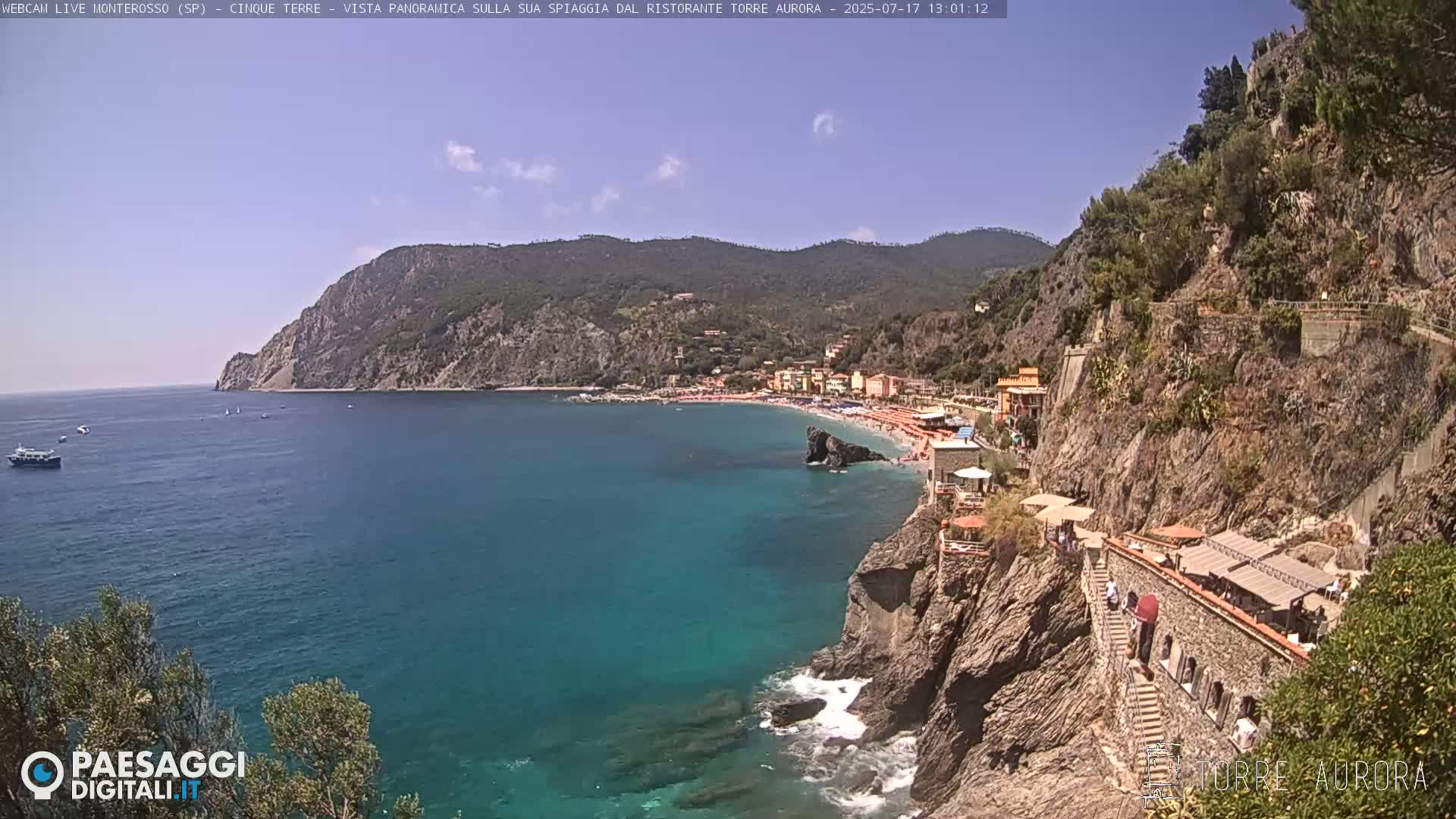 Cinque Terre Natural Park Monterosso Live Cam - La Spezia, Liguria, Italy
