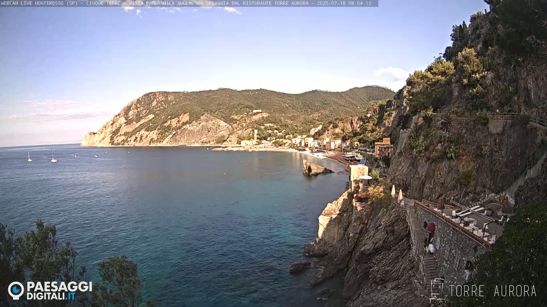 Cinque Terre Natural Park Monterosso Live Cam - La Spezia, Liguria, Italy