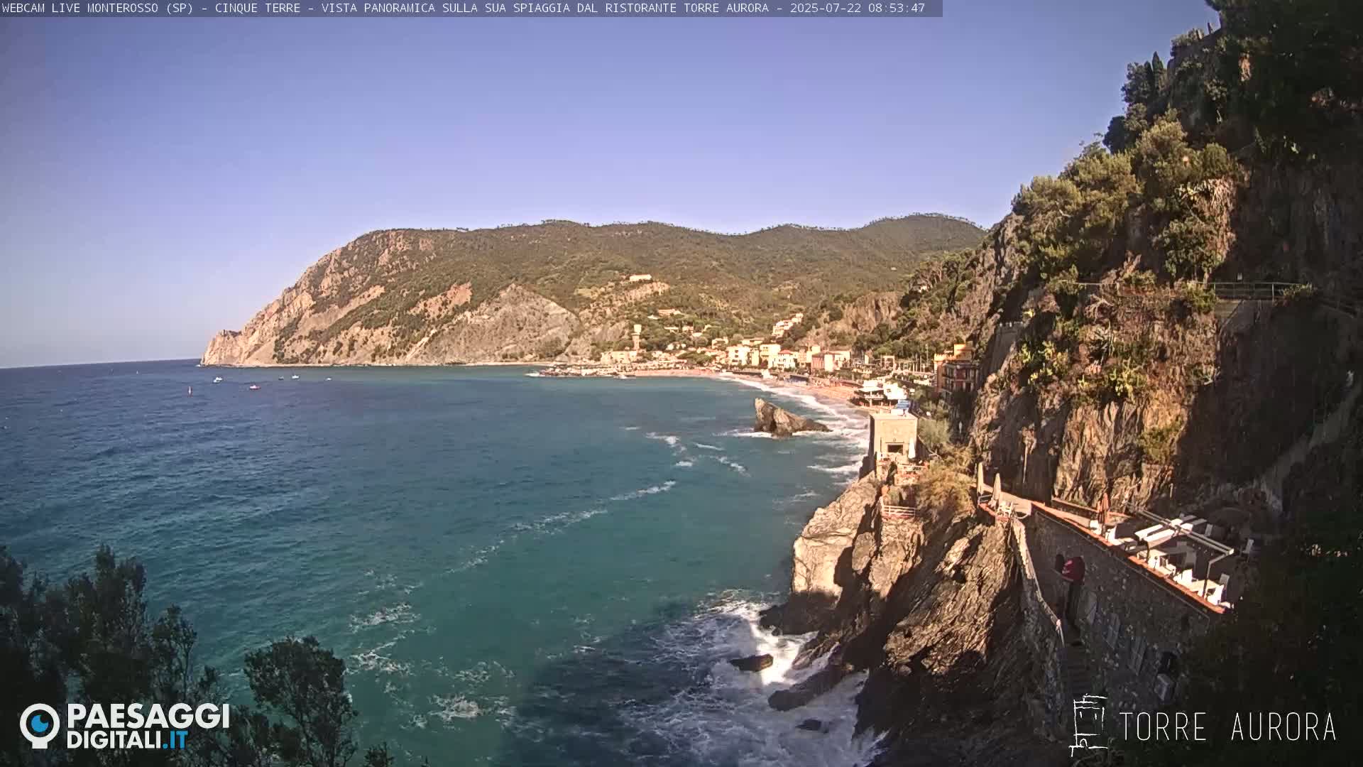 Cinque Terre Natural Park Monterosso Live Cam - La Spezia, Liguria, Italy