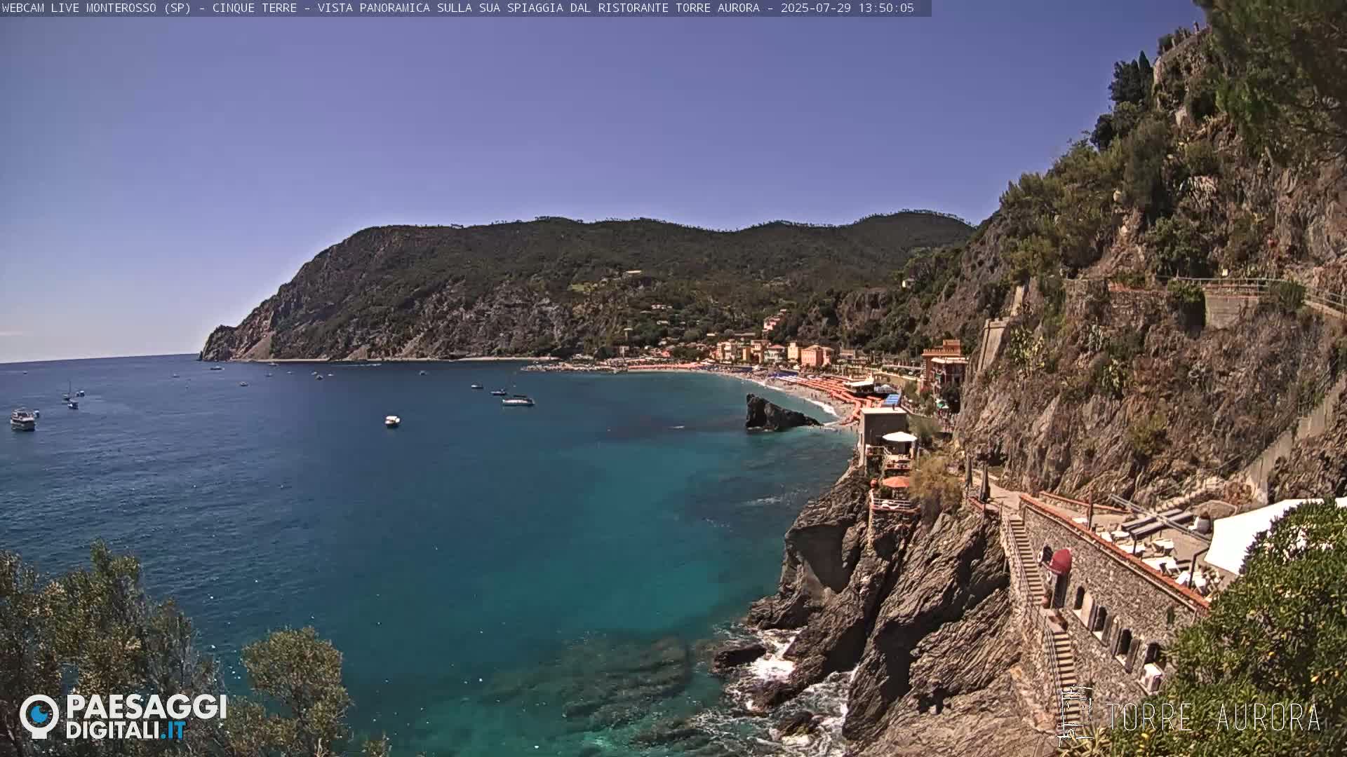 Cinque Terre Natural Park Monterosso Live Cam - La Spezia, Liguria, Italy