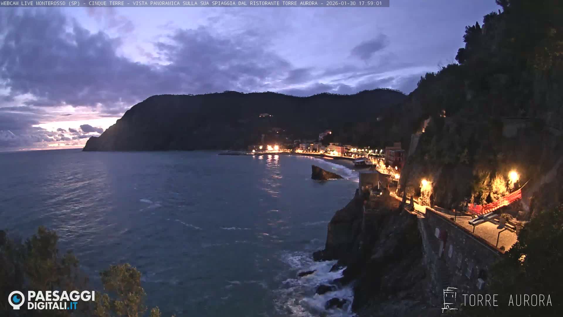 Cinque Terre Natural Park Monterosso Live Cam - La Spezia, Liguria, Italy