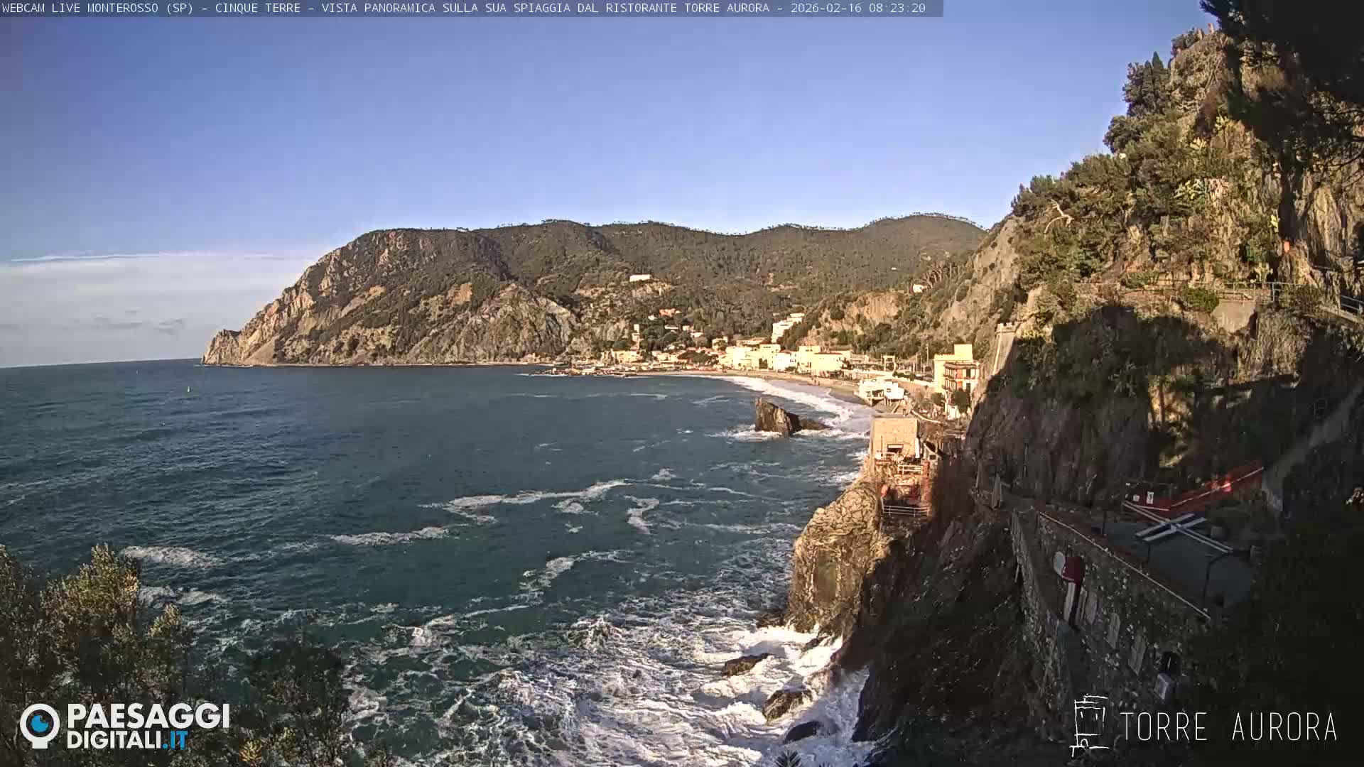 Cinque Terre Natural Park Monterosso Live Cam - La Spezia, Liguria, Italy
