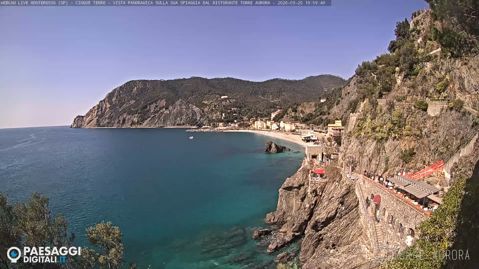 Cinque Terre Natural Park Monterosso Live Cam - La Spezia, Liguria, Italy