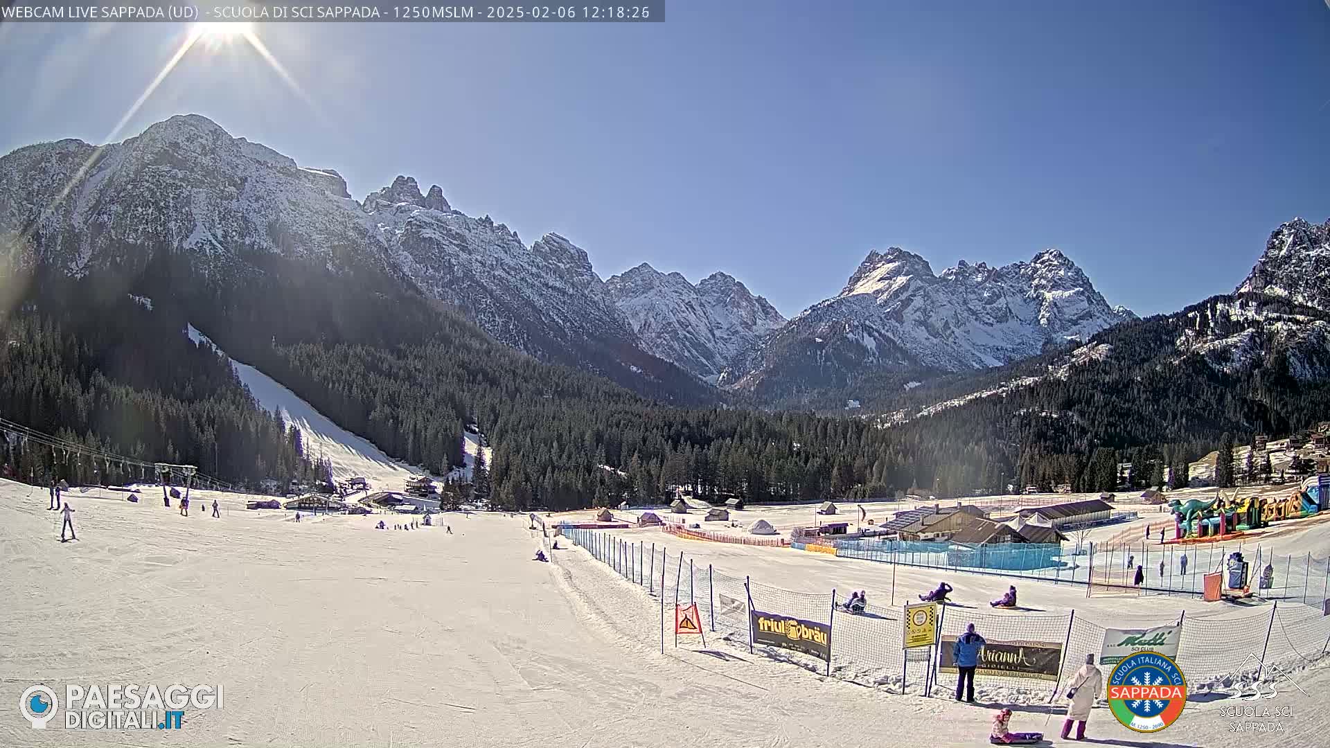 Sappada City Ski School & Ski Slope Live Cam - Udine, Friuli-Venezia Giulia, Italy