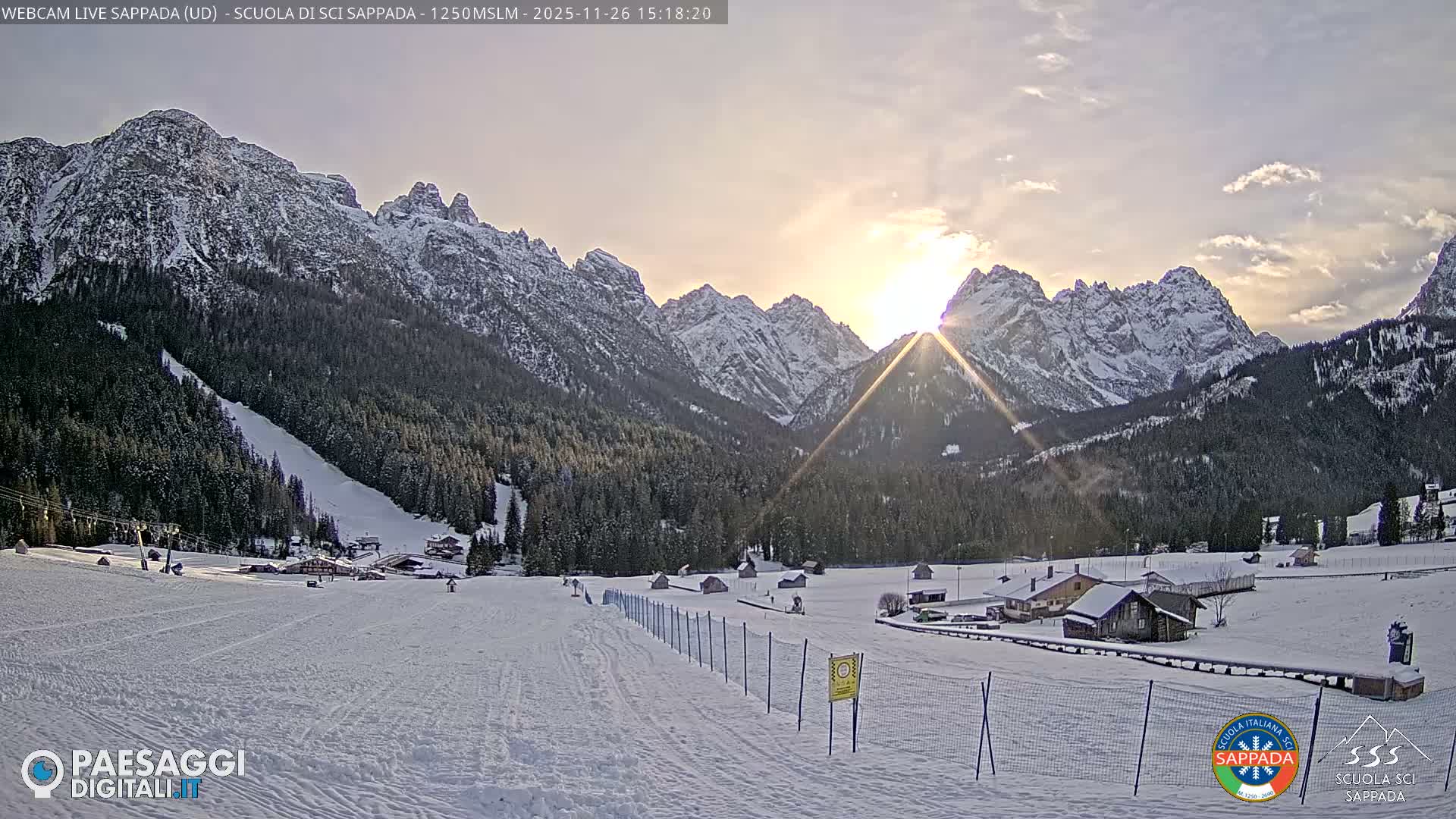  Sappada City Ski School & Ski Slope Live Cam - Udine, Friuli-Venezia Giulia, Italy
