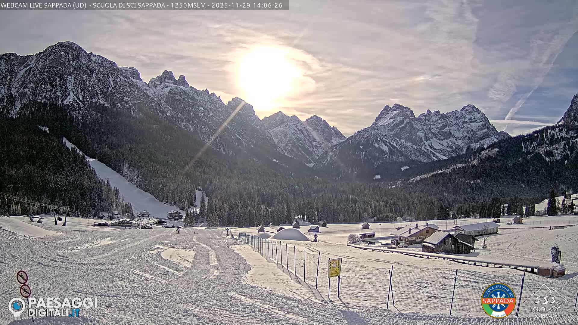  Sappada City Ski School & Ski Slope Live Cam - Udine, Friuli-Venezia Giulia, Italy