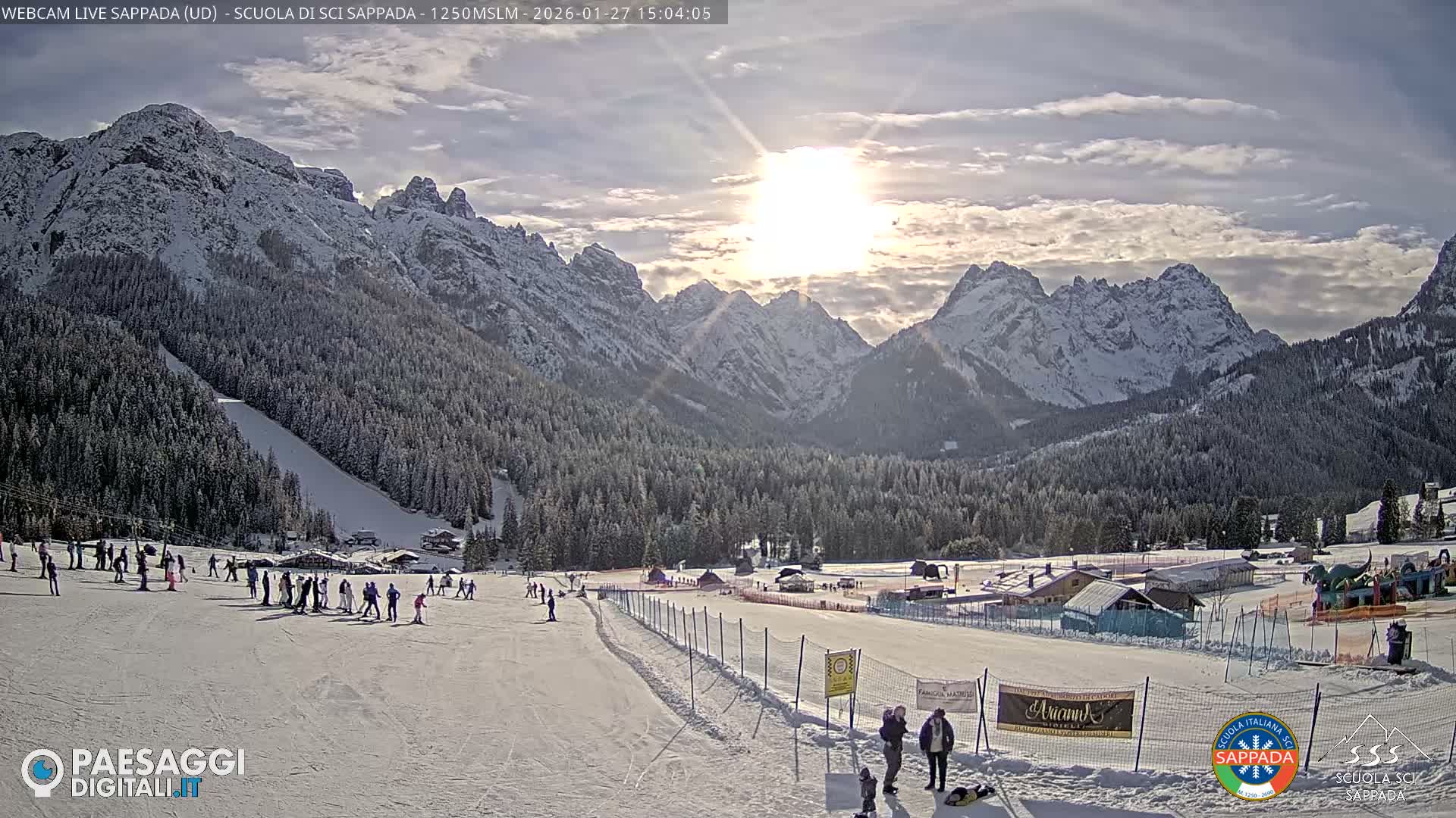  Sappada City Ski School & Ski Slope Live Cam - Udine, Friuli-Venezia Giulia, Italy