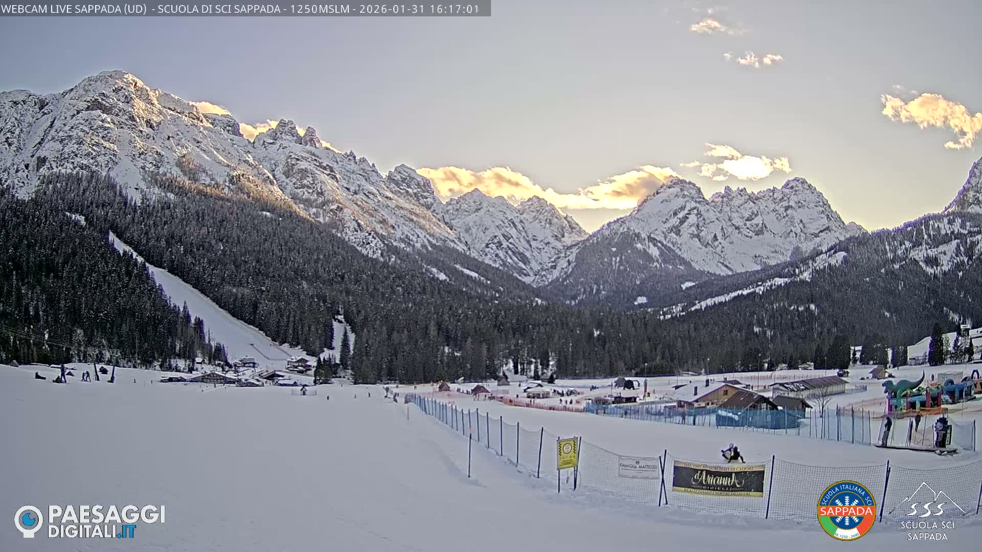  Sappada City Ski School & Ski Slope Live Cam - Udine, Friuli-Venezia Giulia, Italy